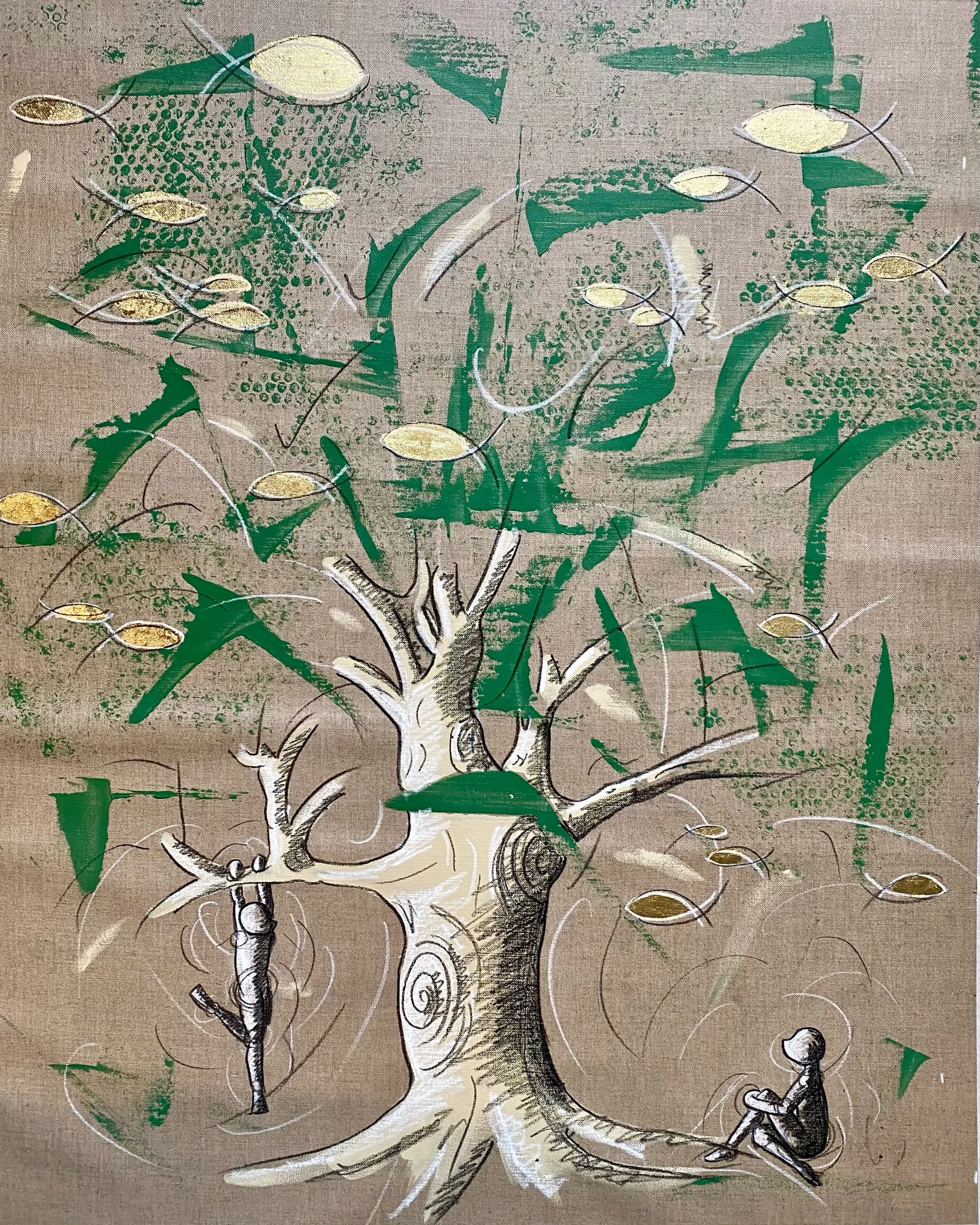 "Alberi del mare verdi 2" - Tecnica mista su tela - 110X90 cm - Venduto