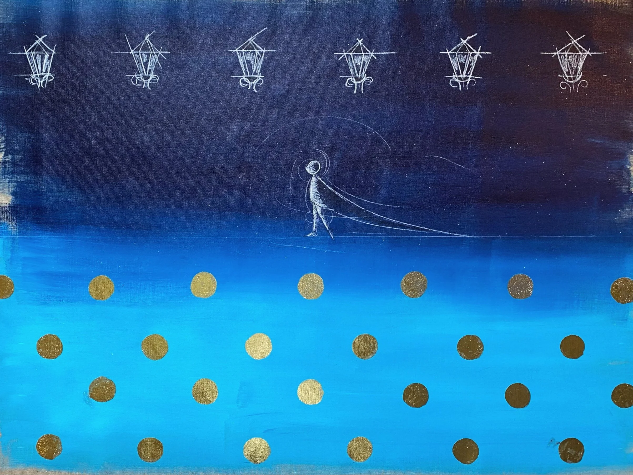 "Notte" - Tecnica mista su tela - 90X120 cm - 2024
