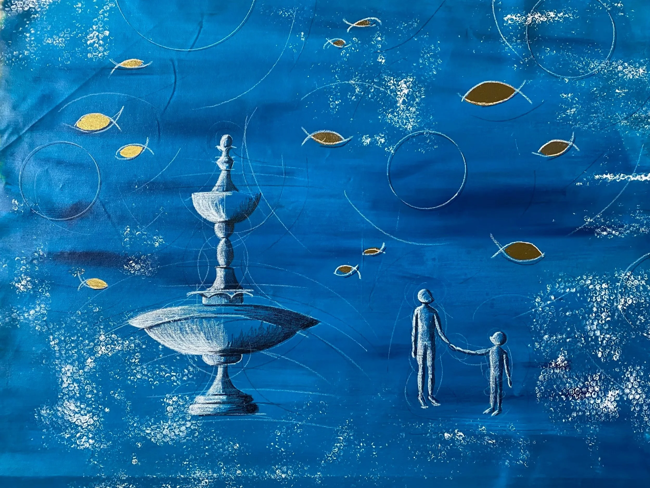 "Acqua" - Tecnica mista su tela - 80X100 cm - 2024
