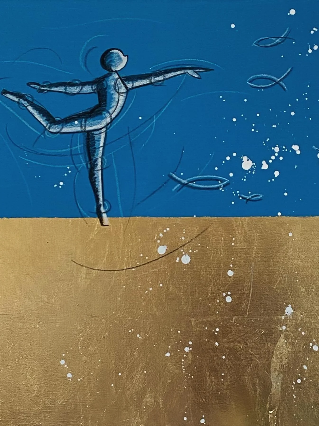 "Ballerina Arabesque 2" - Tecnica mista su tela - 50X50 cm - 2024 - Venduto