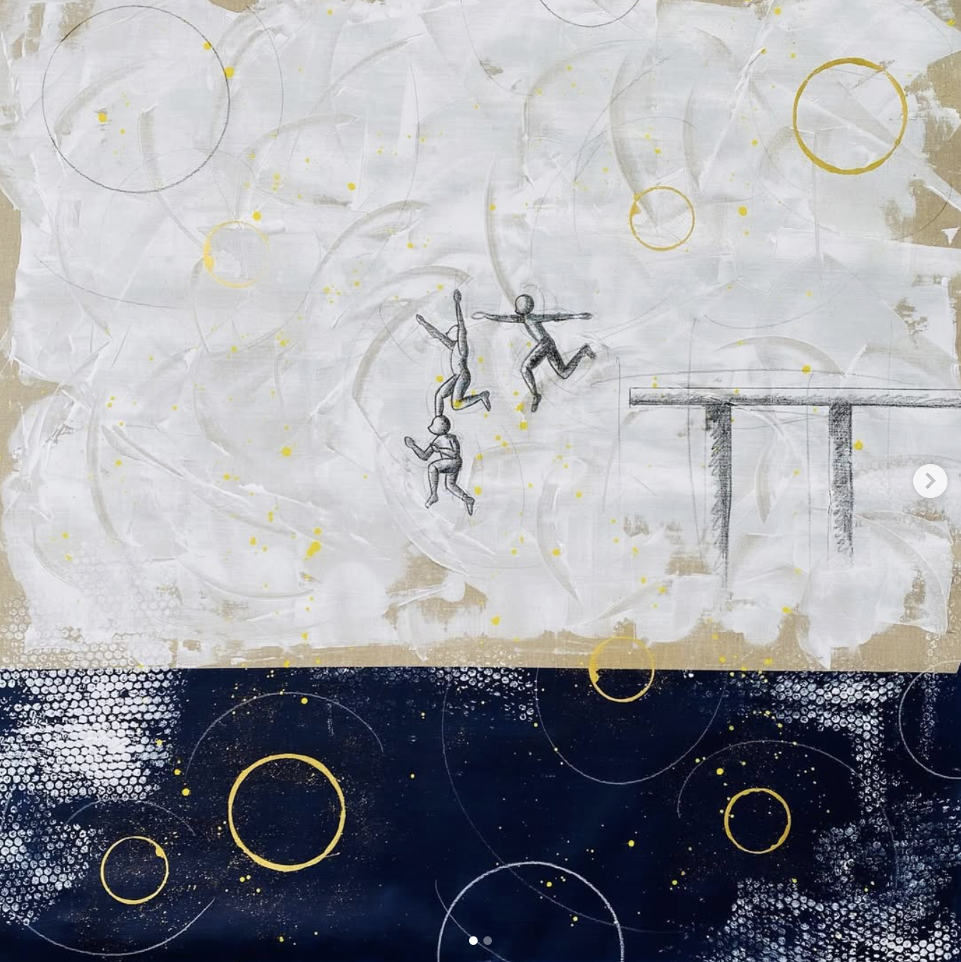 “I tuffi” - Tecnica mista su tela - 120X120 cm - 2024