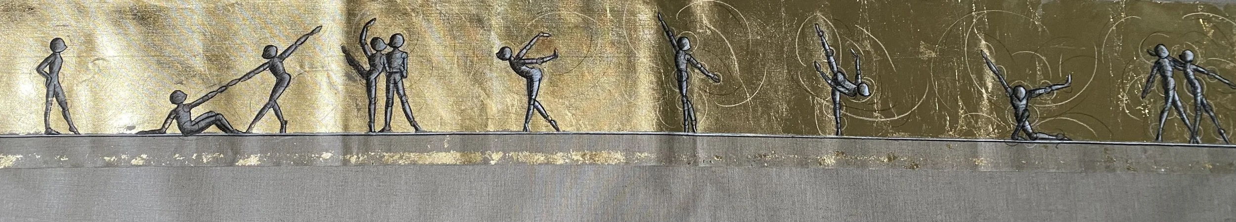 La scuola di danza - Tecnica mista su tela - 28X210cm - 2025 - Venduto