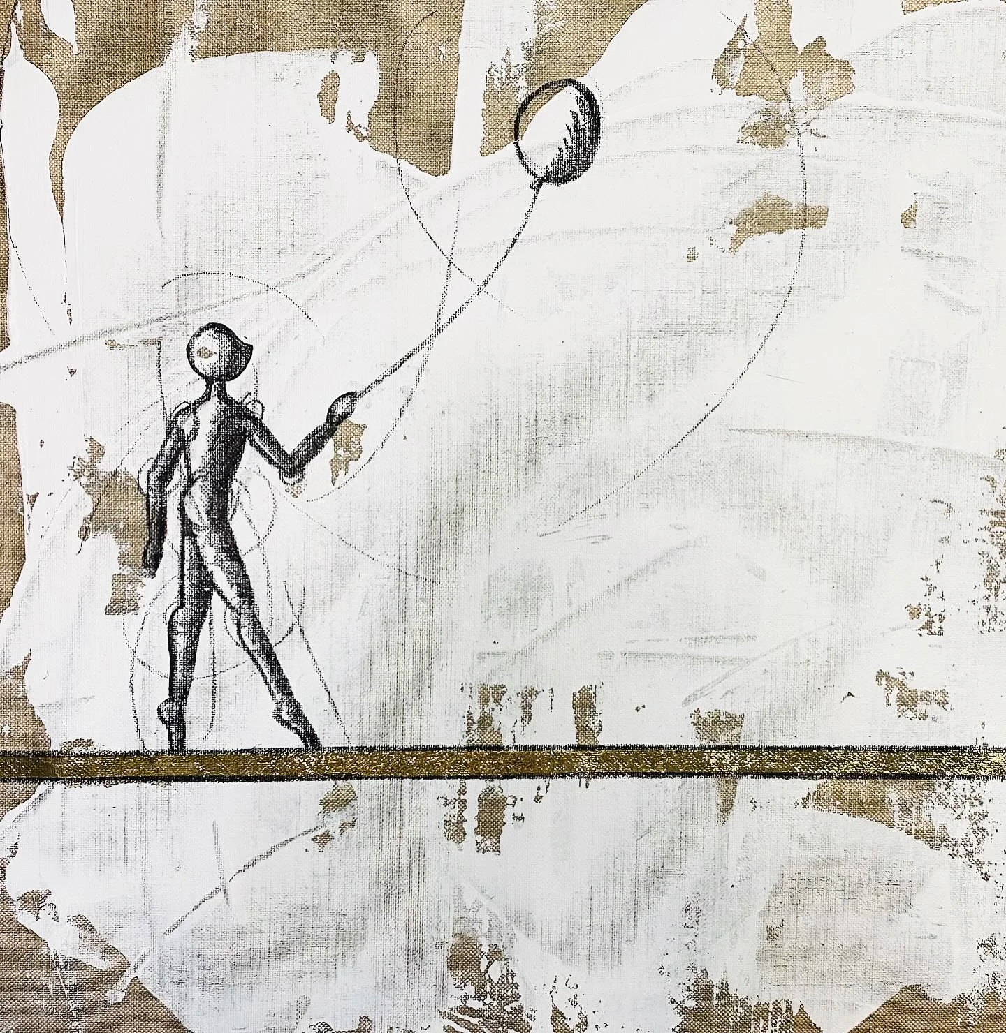 Circo 1 di 4 - Tecnica mista su tela - 50X50 cm - 2024 - Disponibile