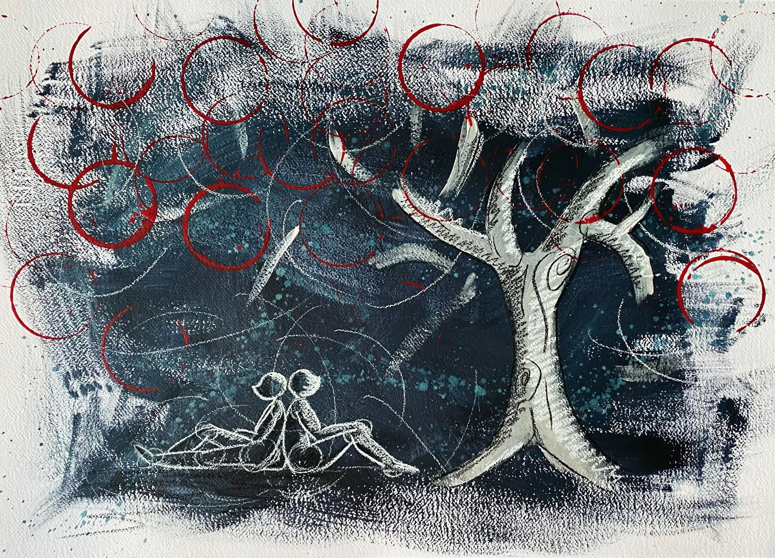 "Coppia" - Tecnica mista su carta - 50X70 cm- 2024