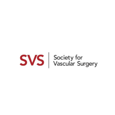 Logo of the Society for Vascular Surgery with red initials 'SVS' and black text.