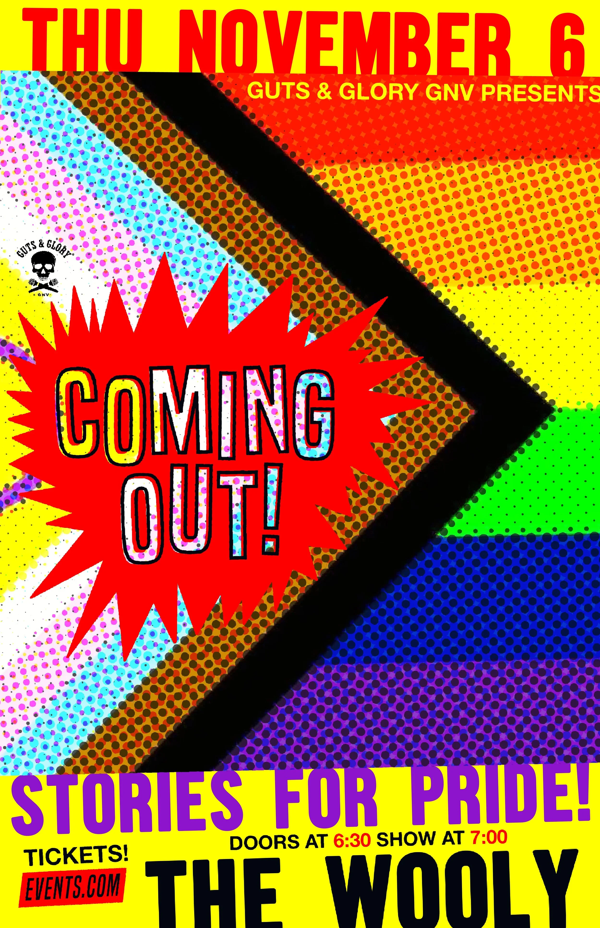 Coming Out!  Thursday November 6th Stories for Pride at the Wooly