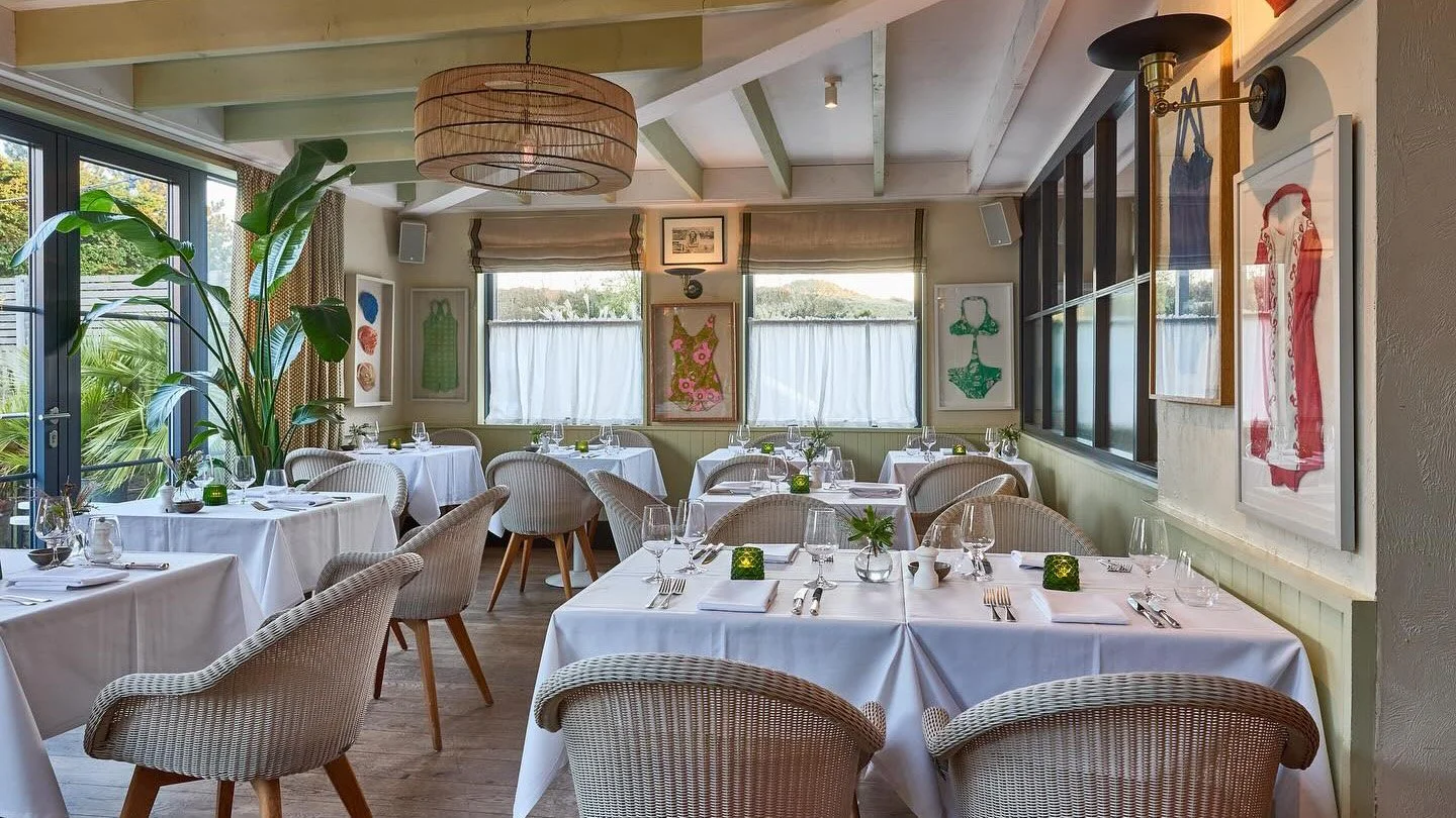 Harry's dining room wicker chairs French bistro Camber Sands