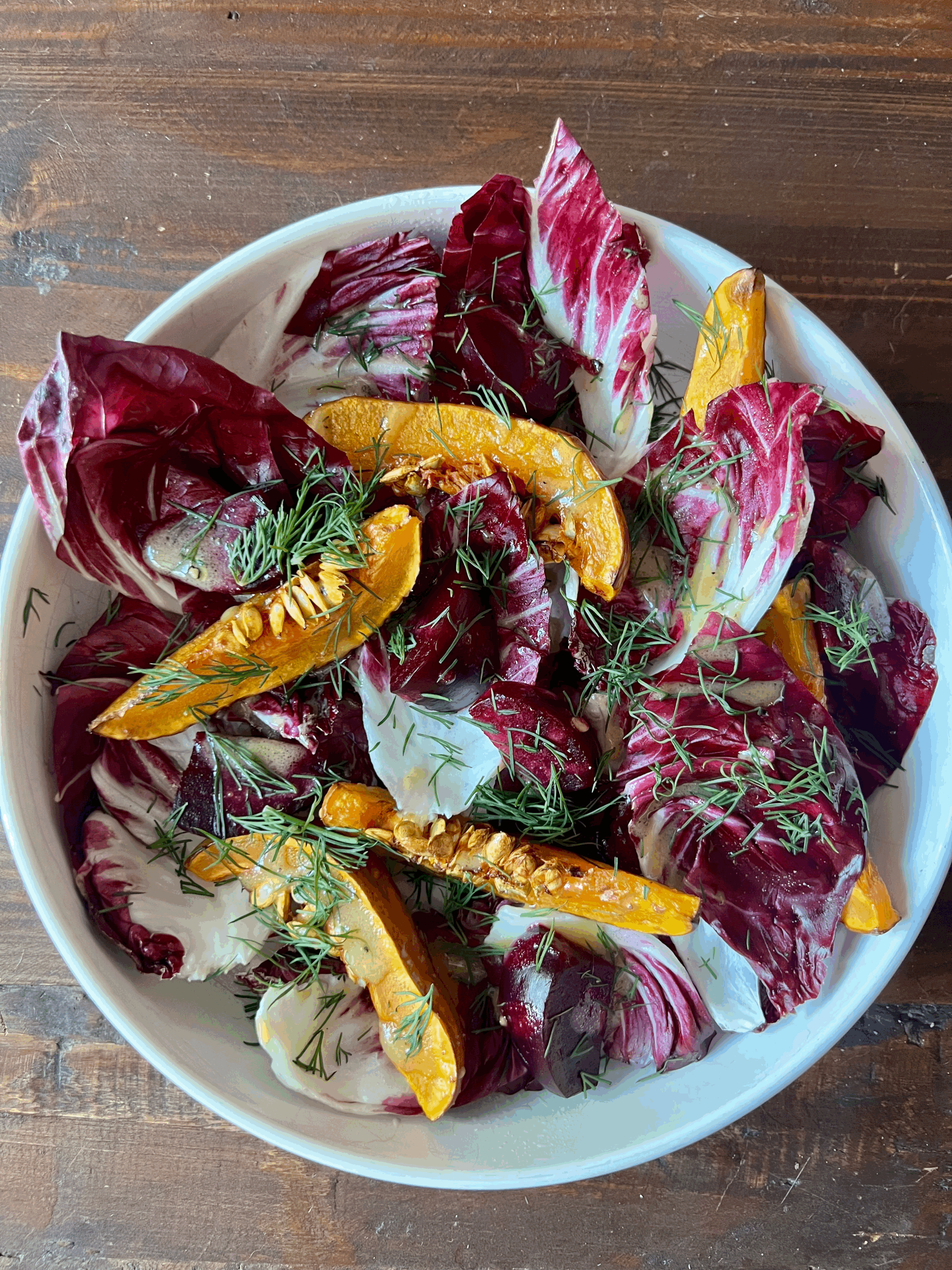 Roasted Koginut Squash with Radicchio 