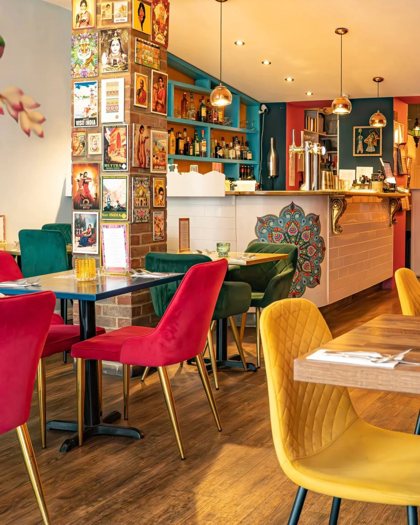The bar and seating area at Indian Summer in Brighton.