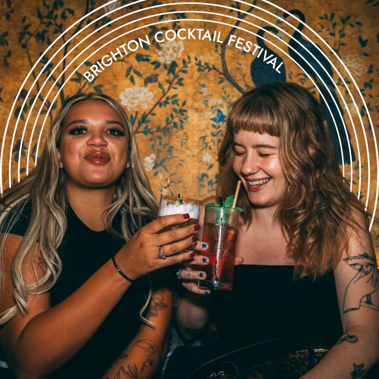 Two girls enjoying Brighton Cocktail Festival cocktails.