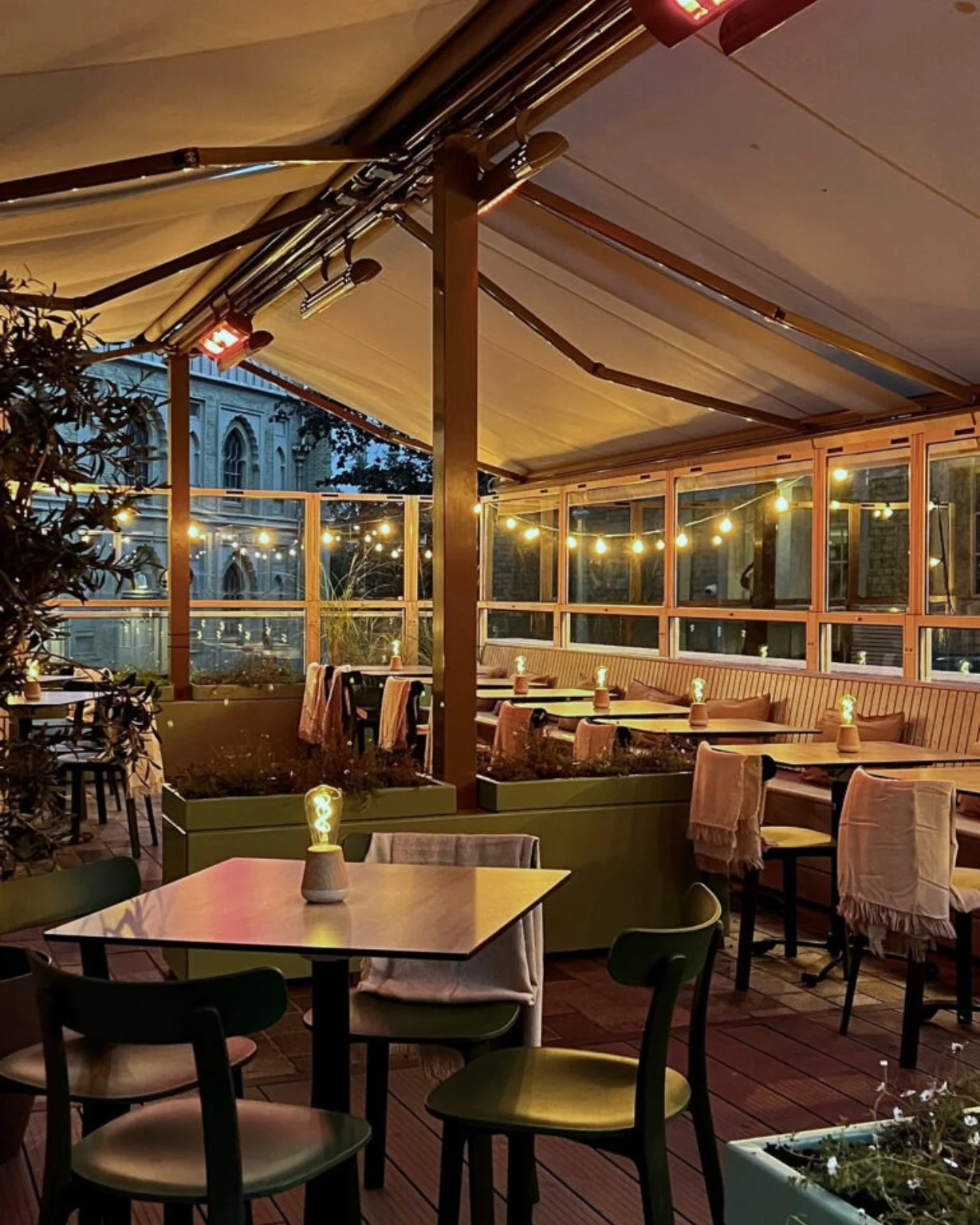 The outdoor cocktail terrace at Redroaster Brighton Dome.