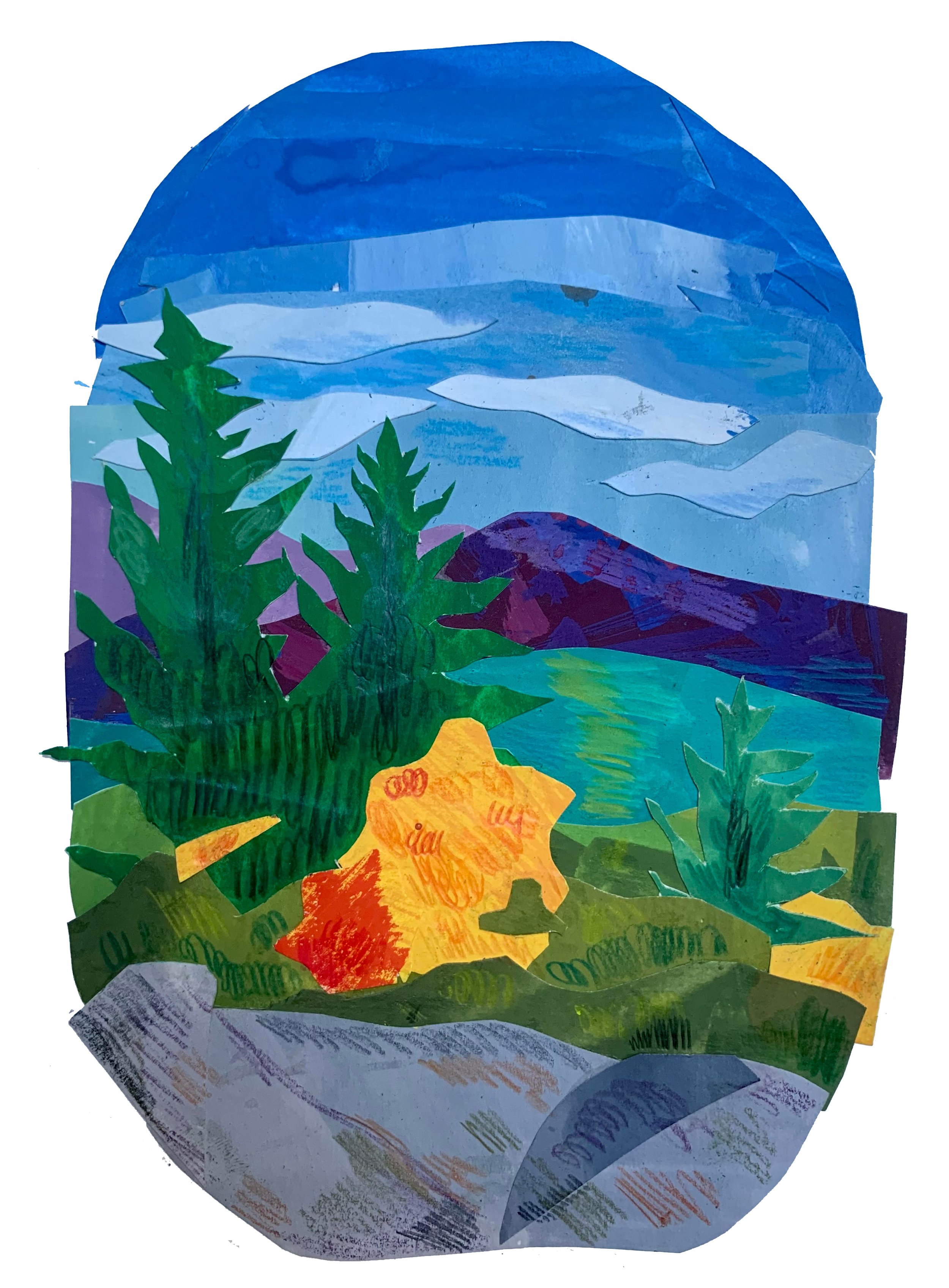Mountain Collage Sticker