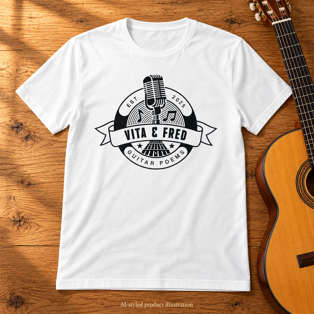 Vita & Fred Guitar Poems T-shirt