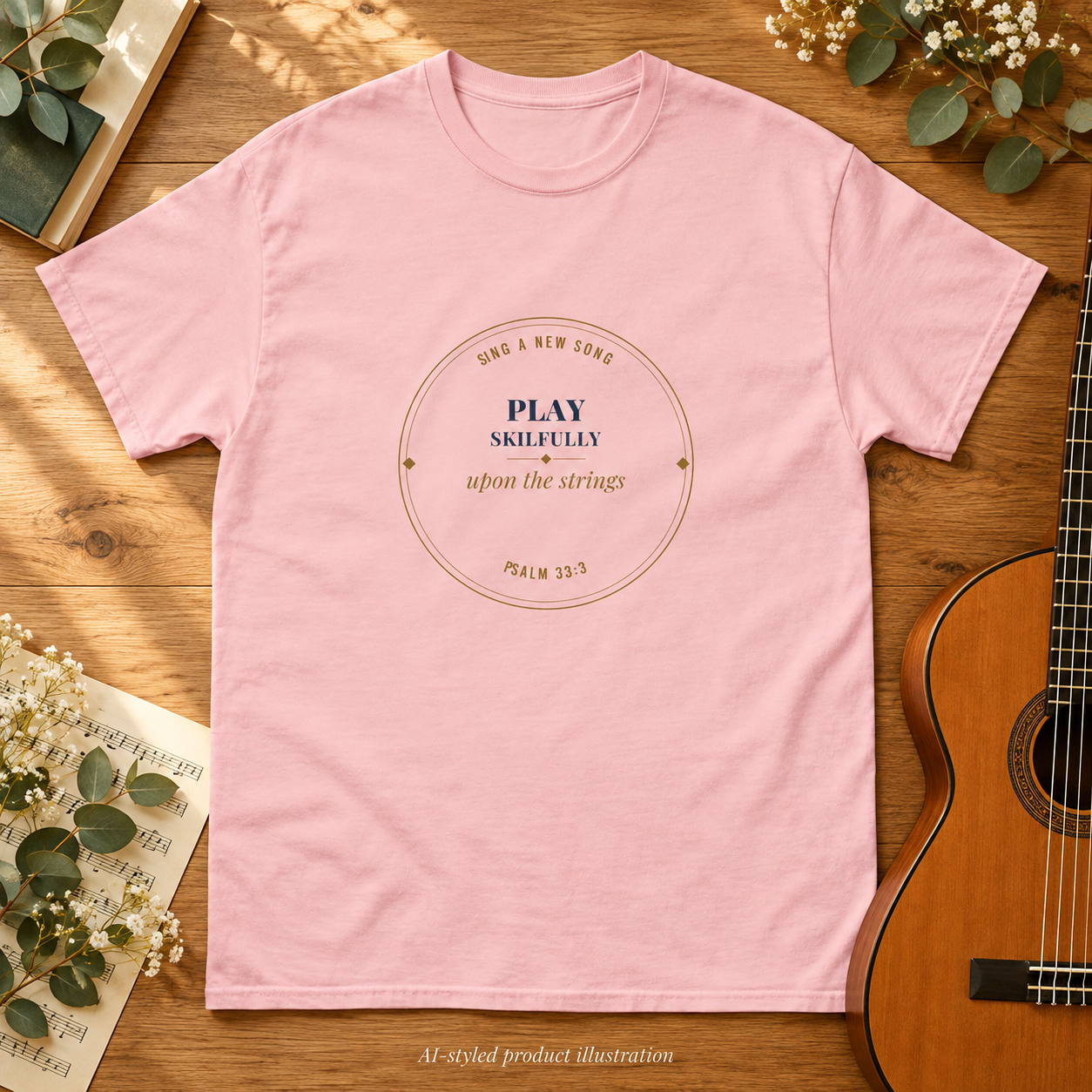 Psalm 33:3 T-Shirt (Light Collection)