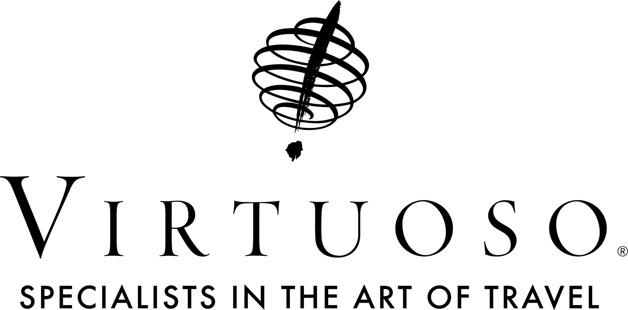 Black background with white outline of a vintage microphone and block letters spelling 'THE MUSIC'.