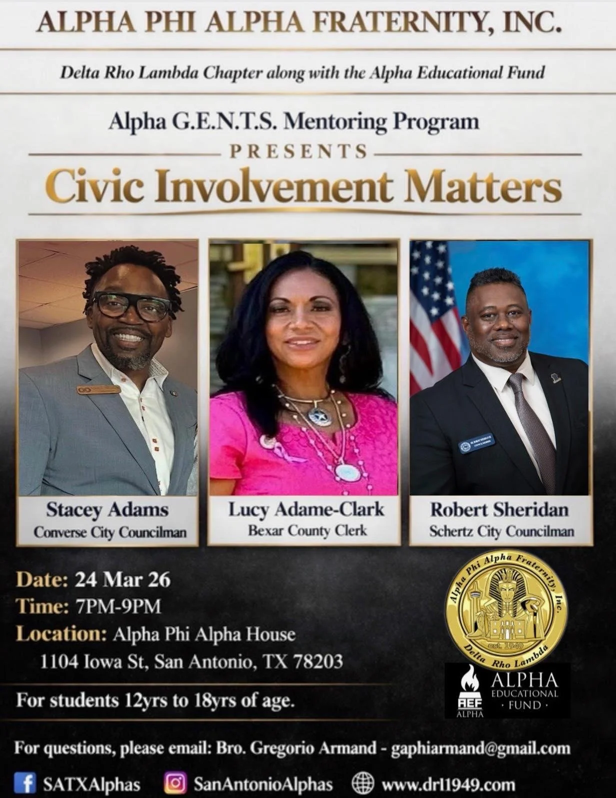 Alpha G.E.N.T.S Civic Involvement Matters Panel Discussion