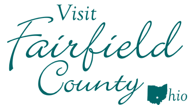 Visit Fairfield County logo with Marketing & Main branding, highlighting local tourism support and community partnership in Fairfield County, Ohio.