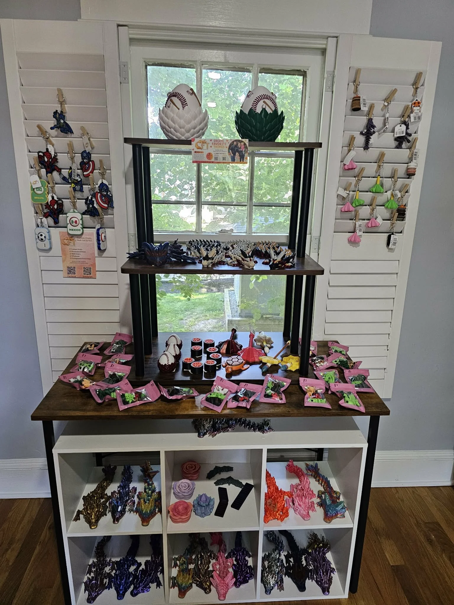Create Favorite Things 3D-printed product display at Blu Design Company in Purcellville Virginia