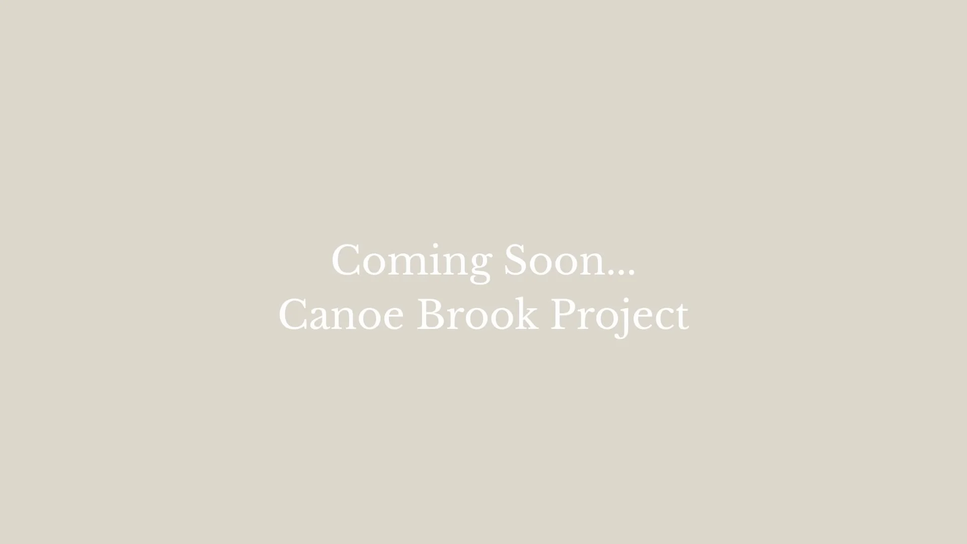 Canoe Brook Project