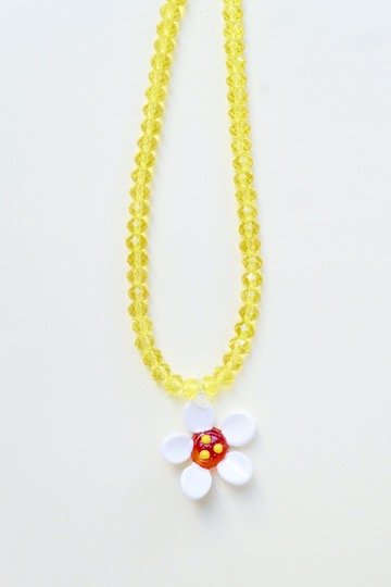 White Flower & Yellow Beads