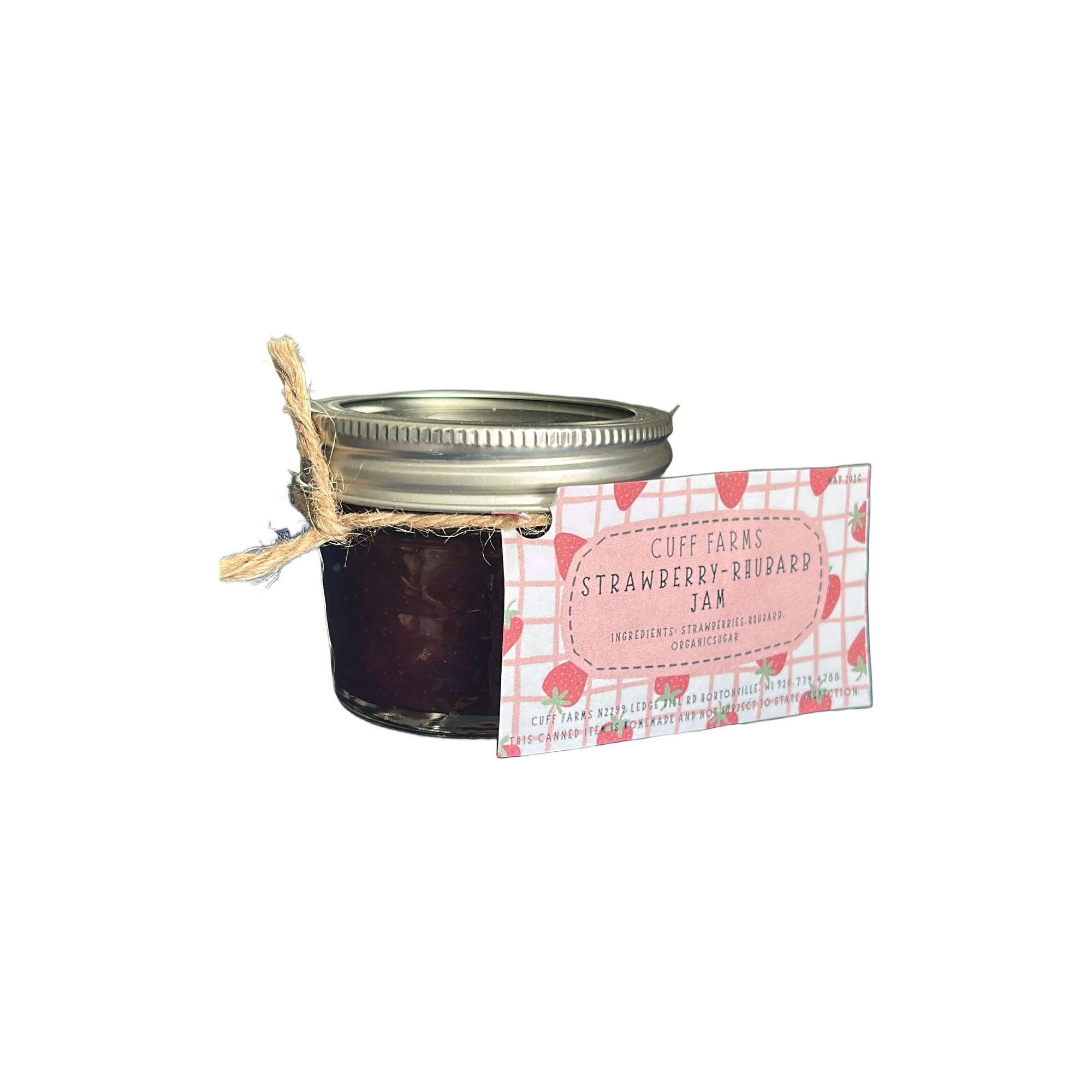 jam, strawberry-rhubarb (4 oz) | Cuff Farms