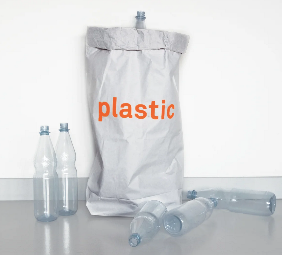 Paper Bag White / Orange Letters