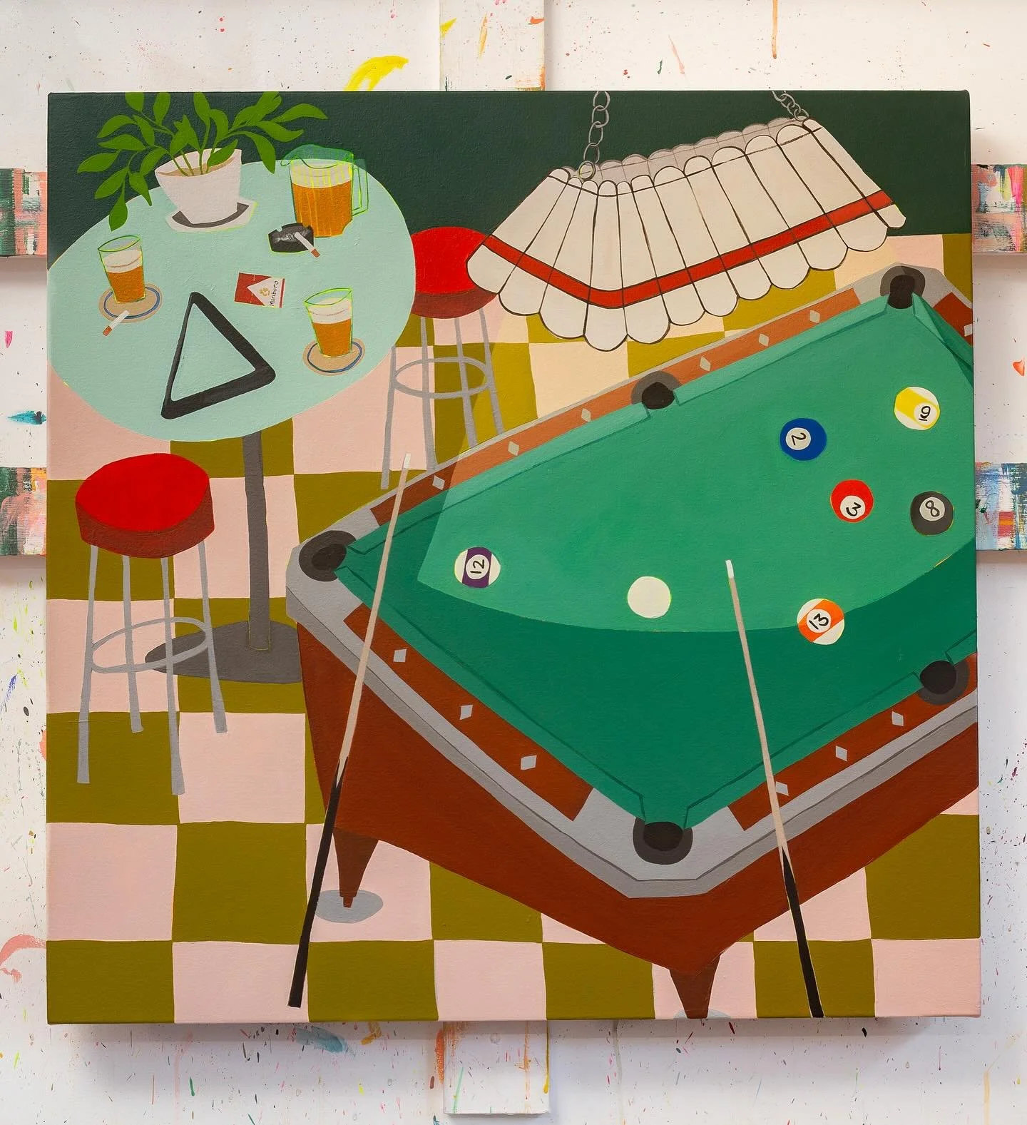 fresh off the easel, &lsquo;Pool Hall&rsquo; - 30x30