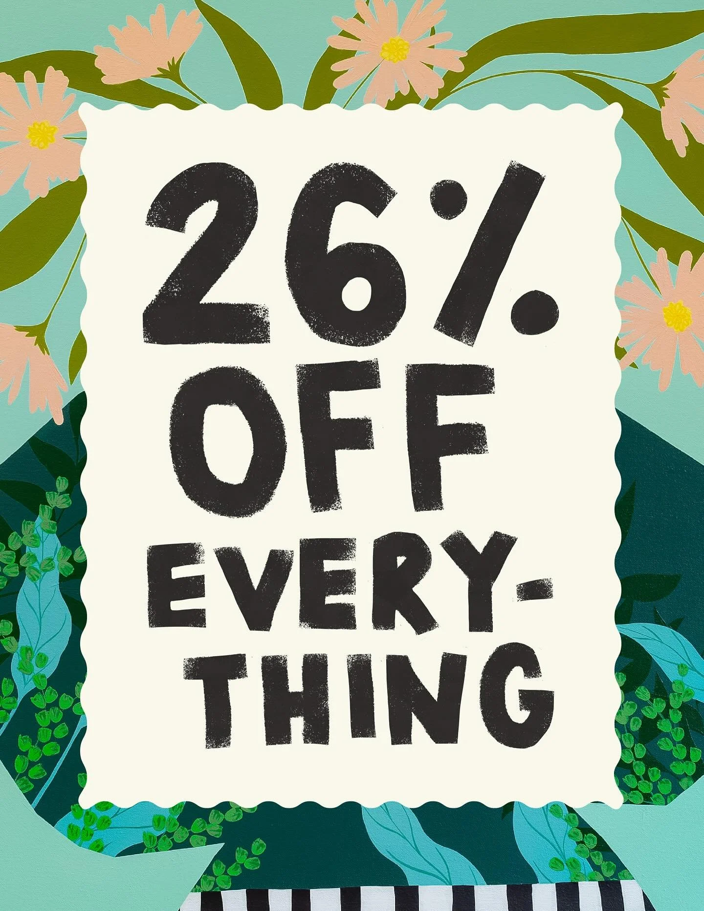 Yes, that 26% off everything includes original paintings. Shop my end of year sale before I realize this discount is too generous and change my mind. ✨