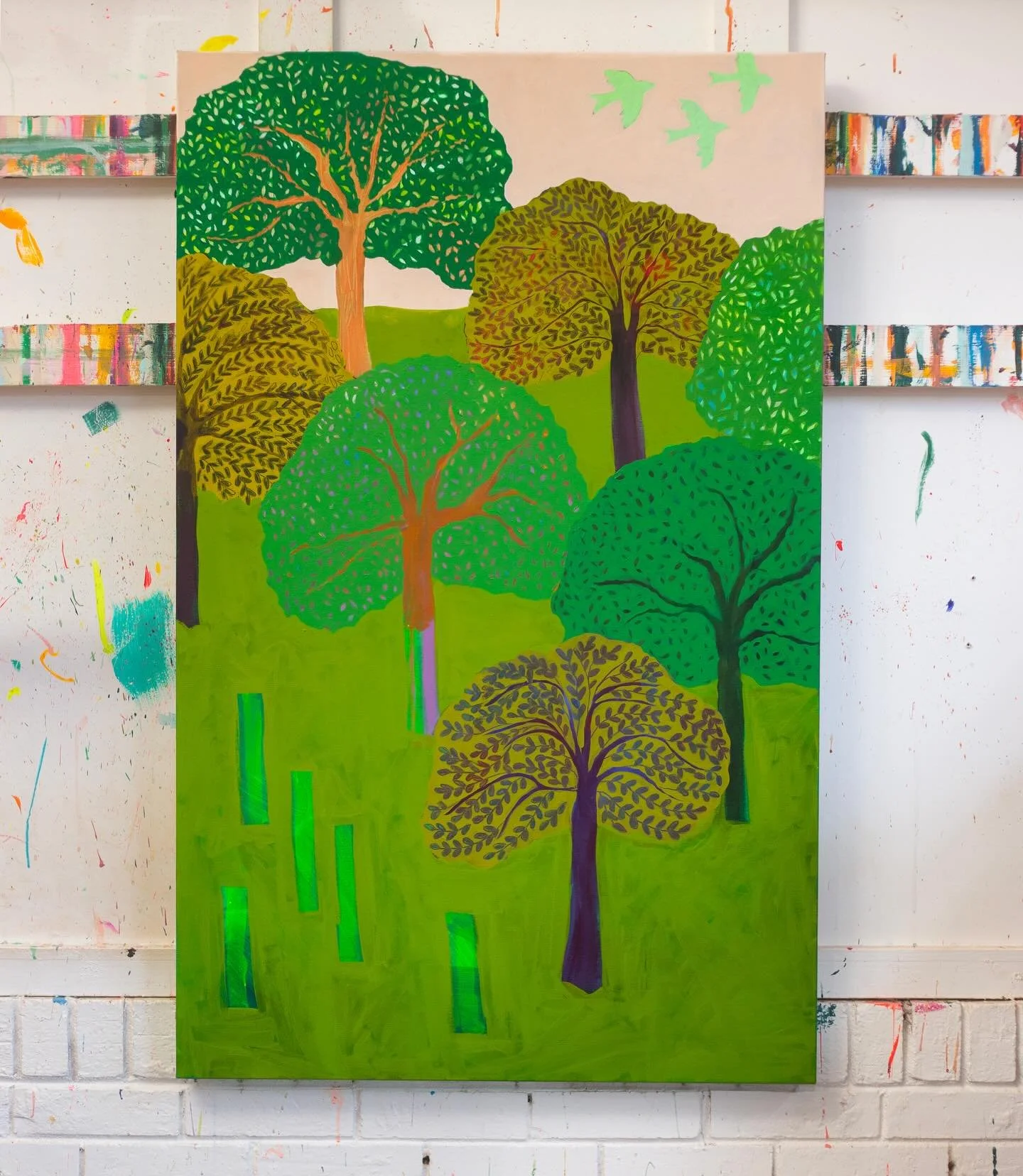 Working on this piece today and I am already obsessed. Those little rectangles in the bottom left will eventually be people and guess what they&rsquo;ll be doing!