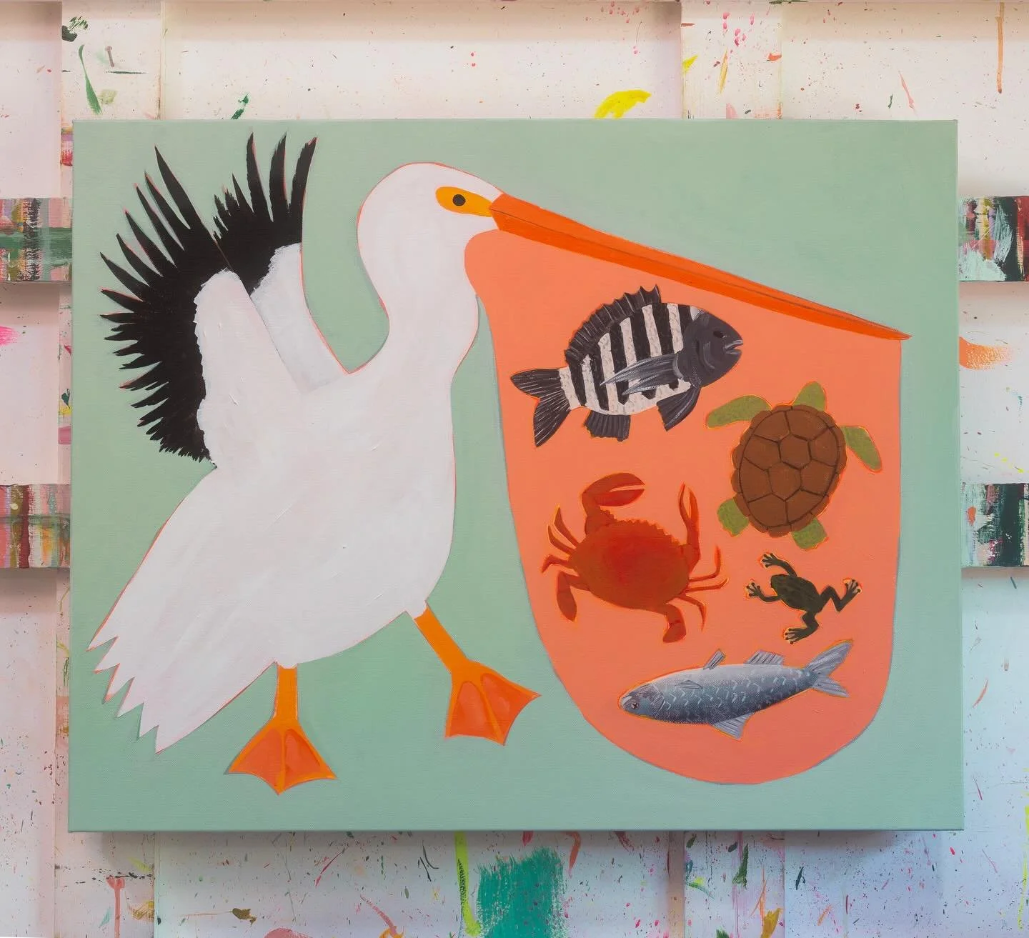 Sometimes a weird idea crosses your mind and you just have to paint a pelican. 🐟