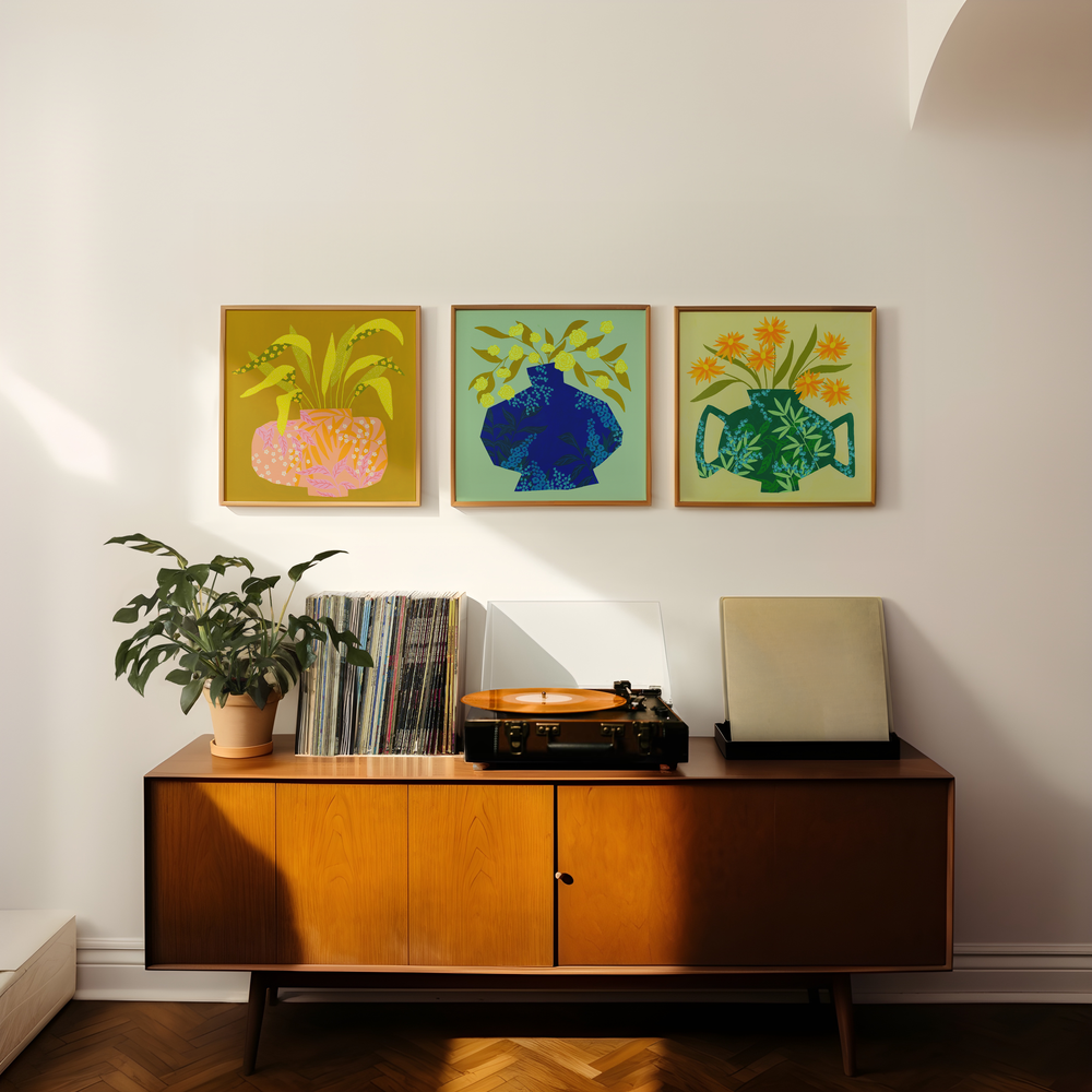 Cool Florals Trio — Bailey Schmidt Art