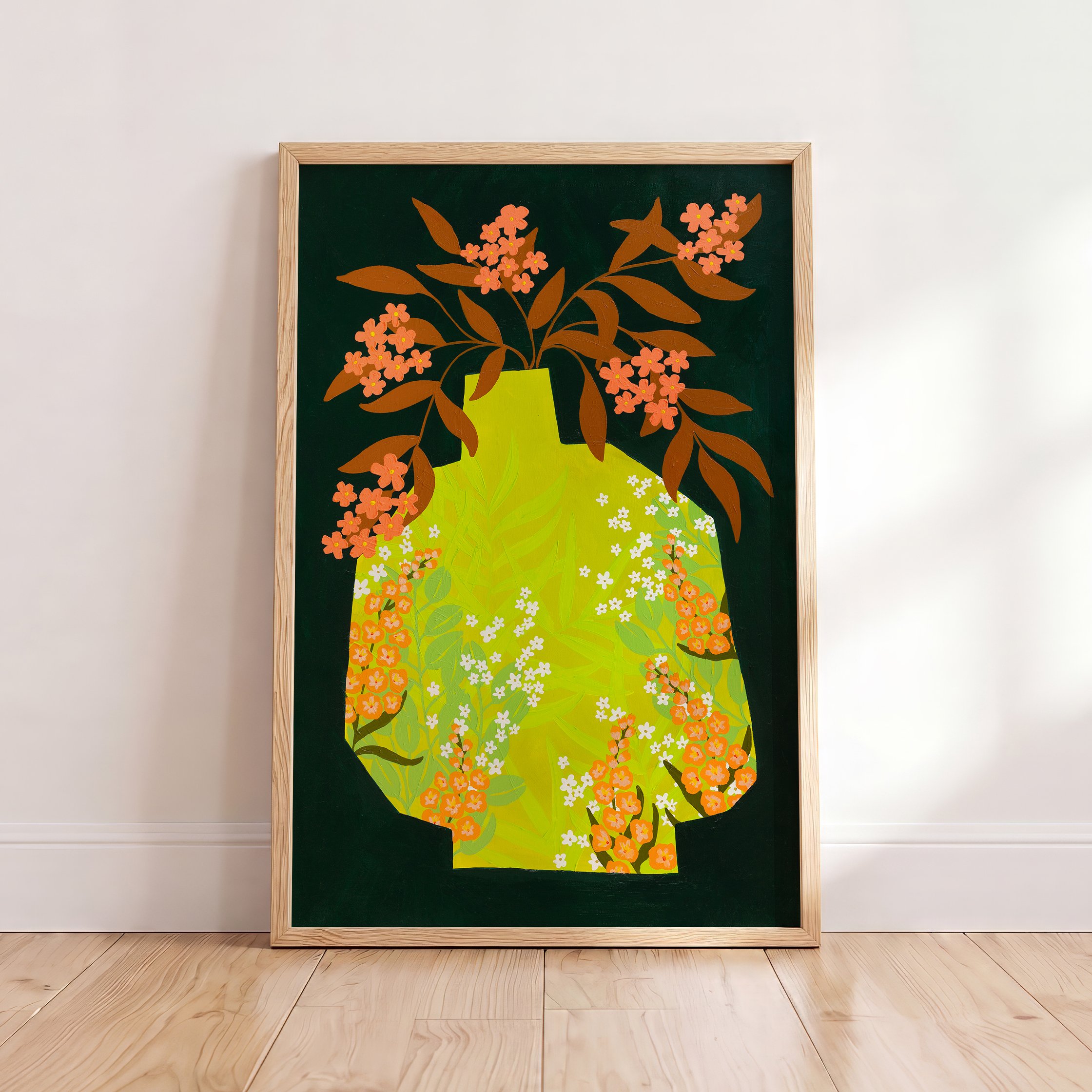 Chartreuse Blooms Print
