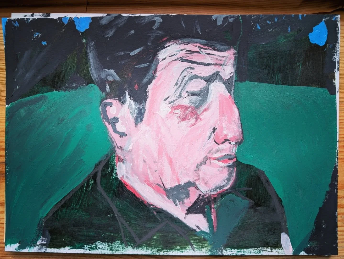 &quot;Wait for the pattern to repeat&quot;
Acrylic on paper.

I was blown away by how Conor English caught Jimmy Broder on film for &quot;All the world is running on a Mystic Code&quot; the movie. He is gloriously moody, mysterious and Cinematic. Jim