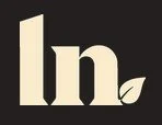 Logo de LinkedIn con fondo negro, letras 'ln' en color beige y una hoja en la esquina derecha