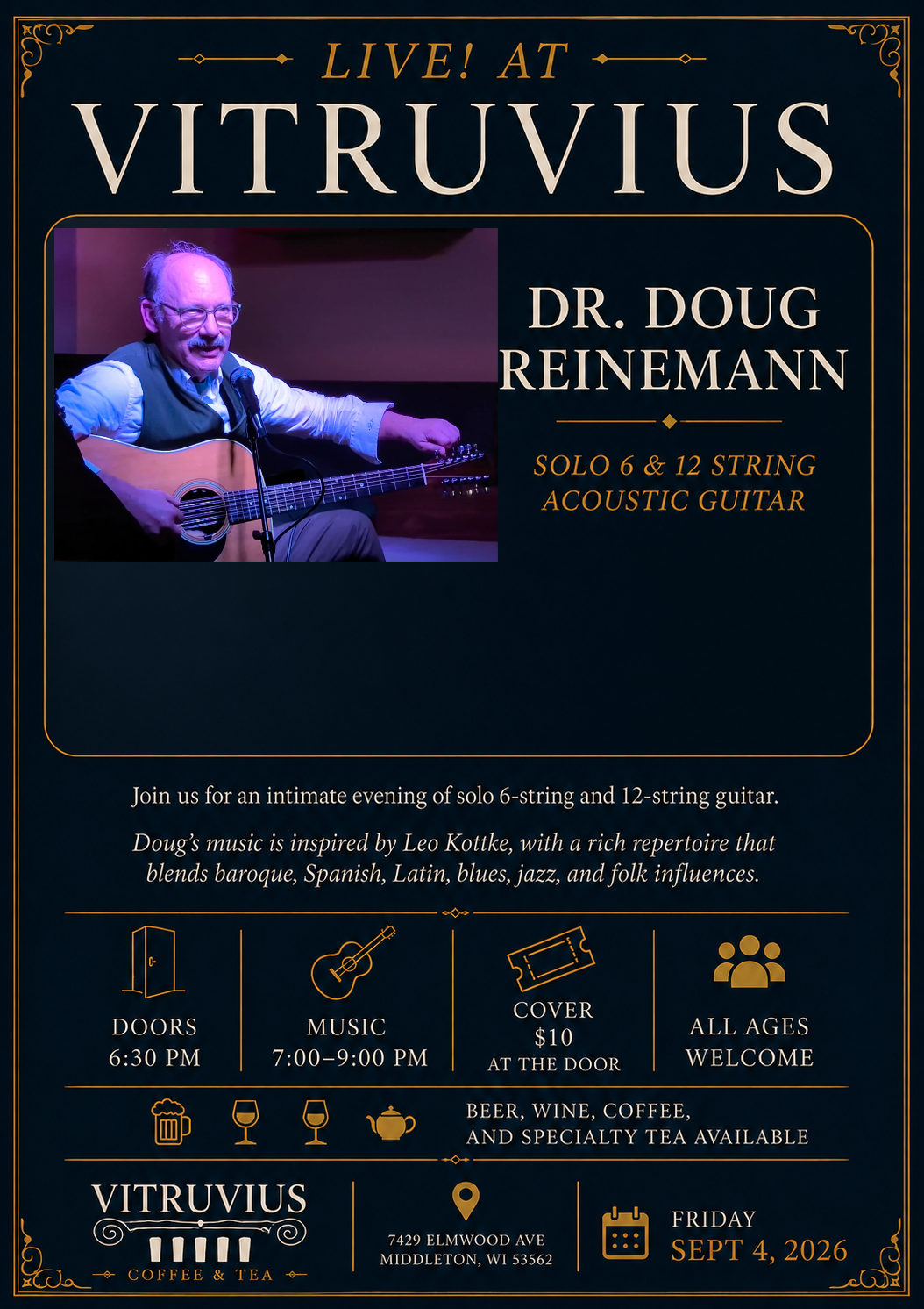Dr.Doug Reinemann Live at Vitruvius 