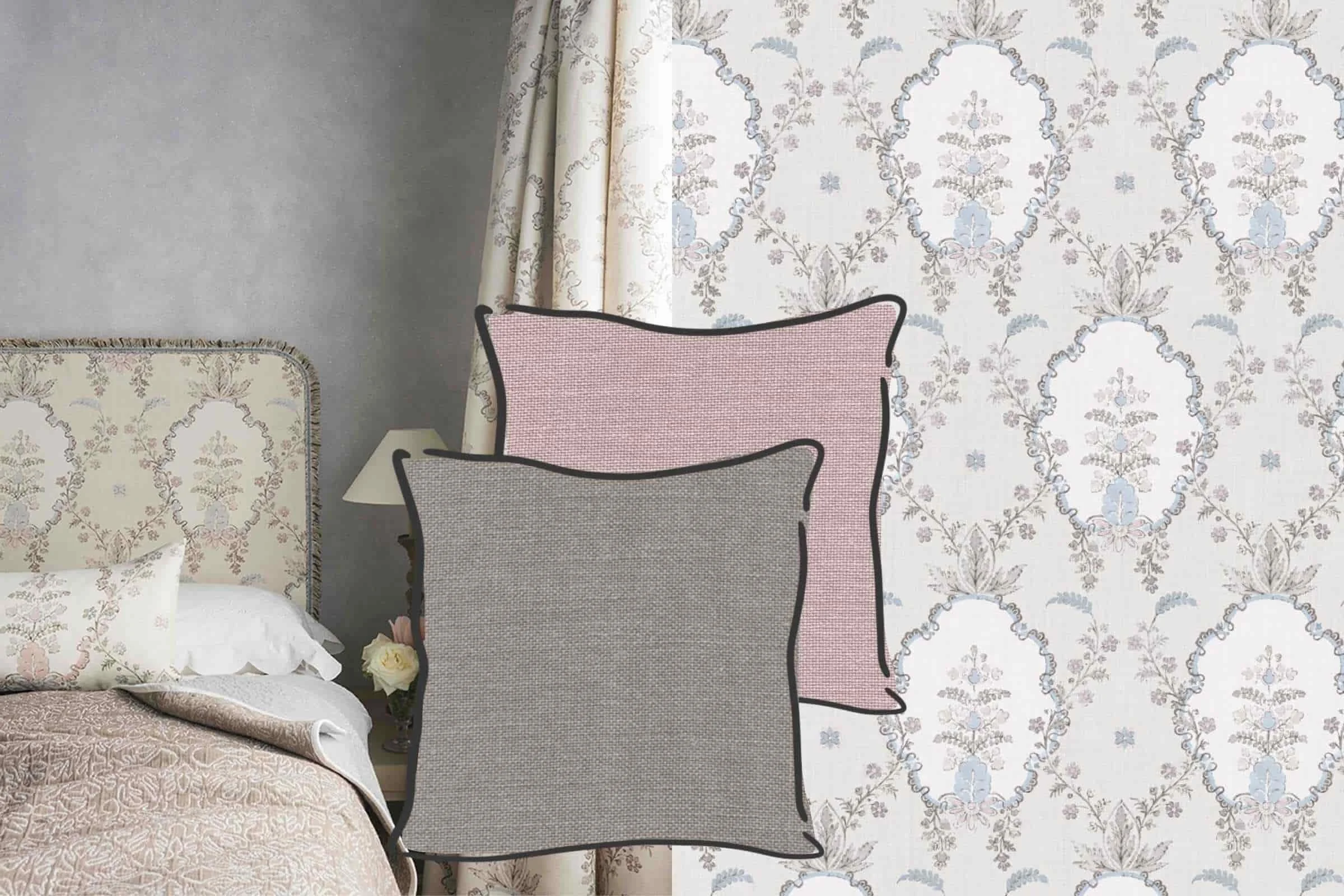 Subtle Pattern drenching design board by Aconite Interiors - Lewis and Wood