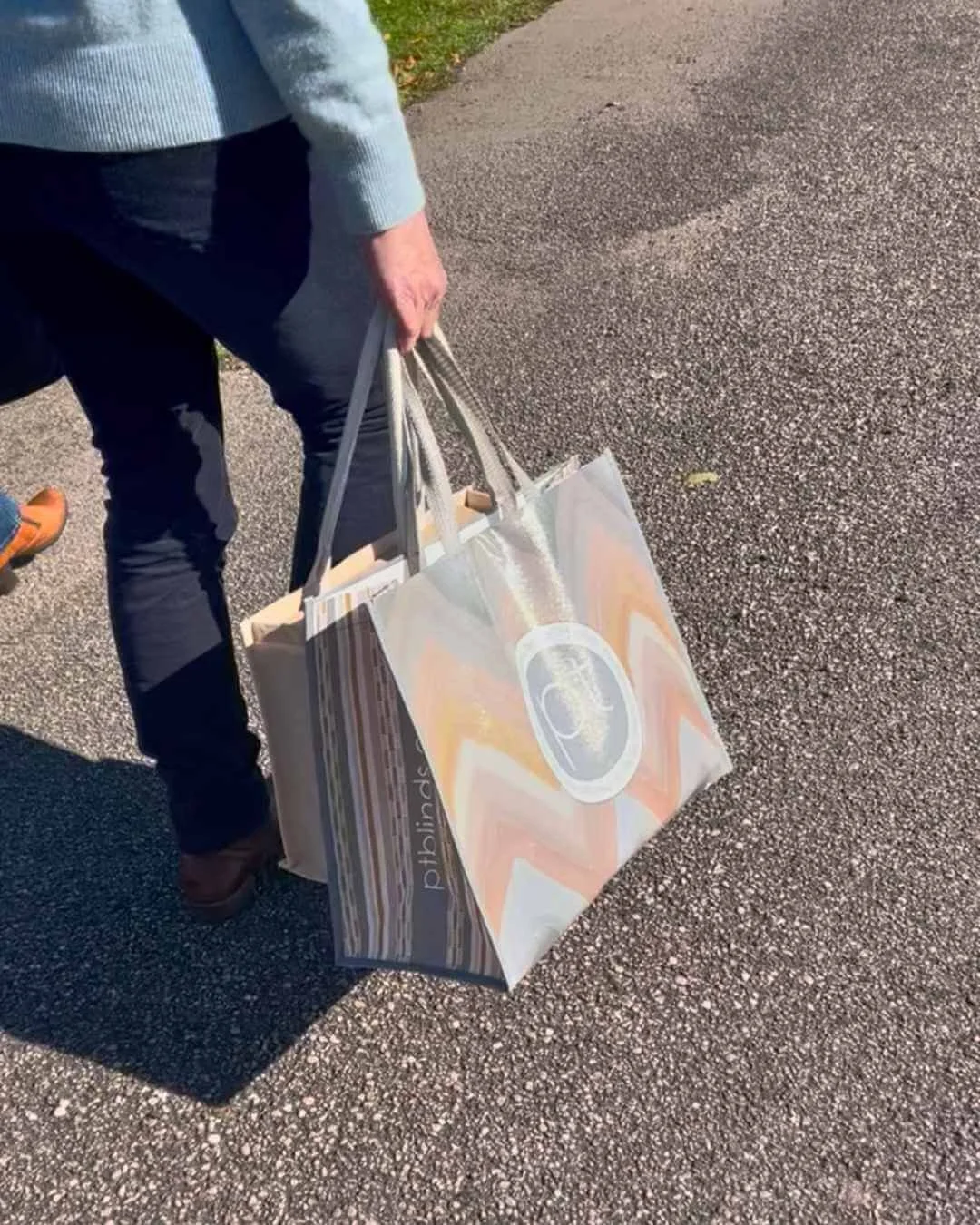 Jane carrying the L&amp;W sample books