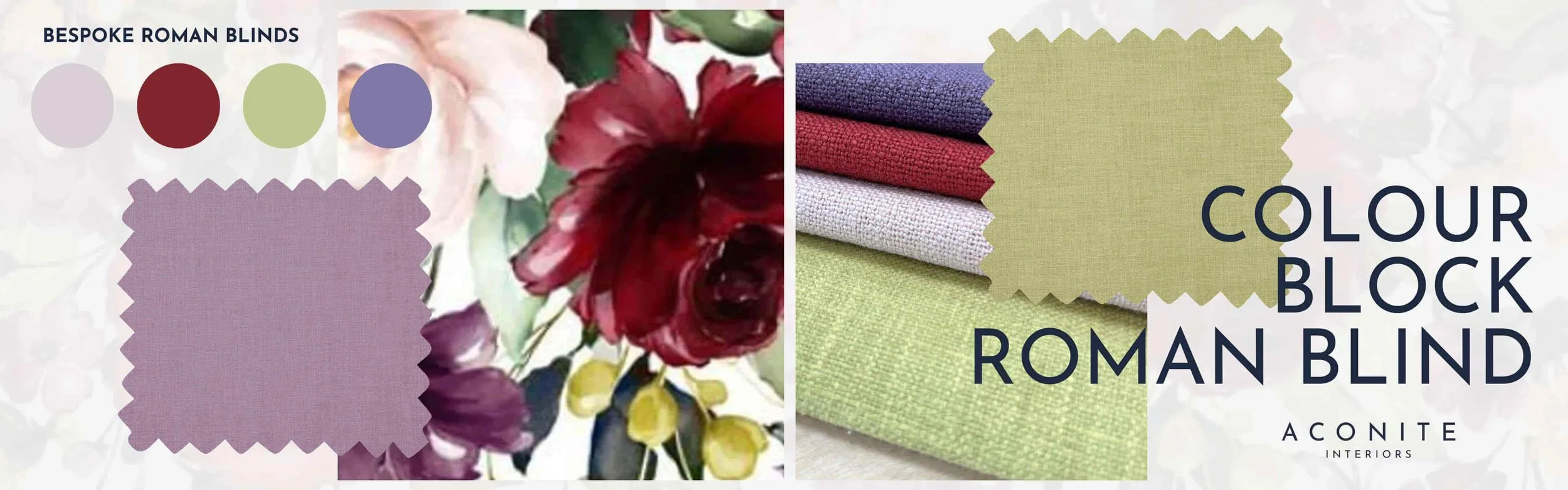 Design Moodboard - Colour Block Roman Blind by Aconite Interiors Clitheroe