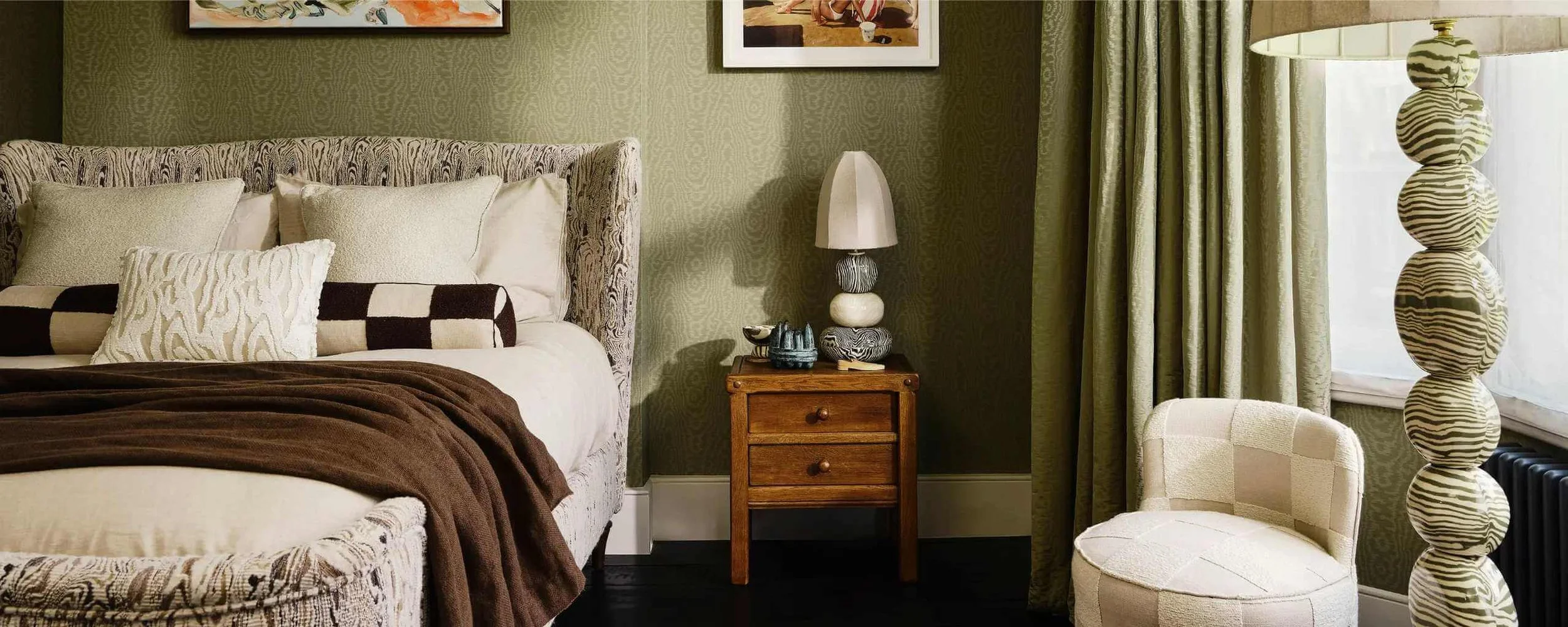 Pattern Layering showcased by a styled image from Harlequin interior fabrics