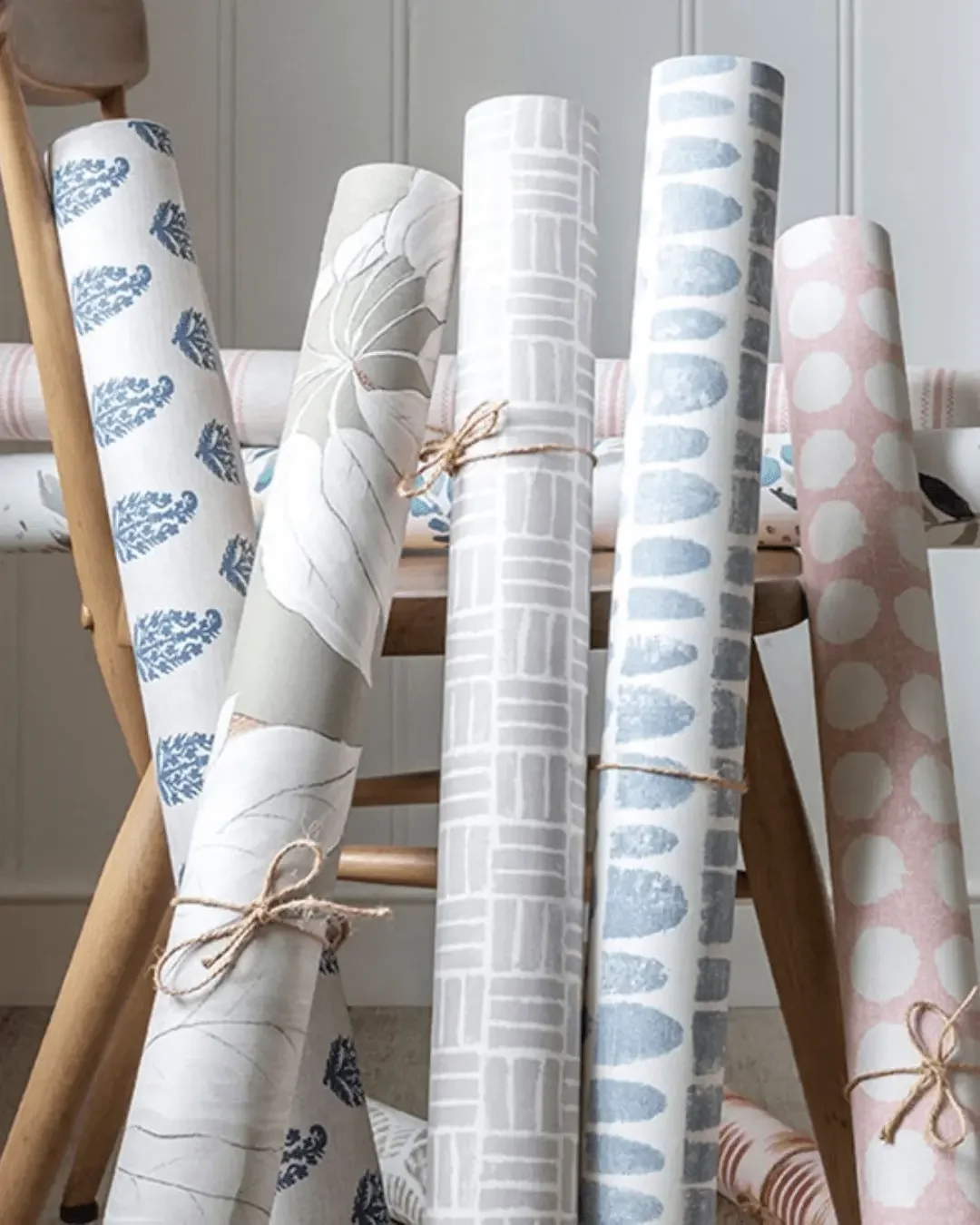The Pure Edit wall paper rolls - in muted pastel colours