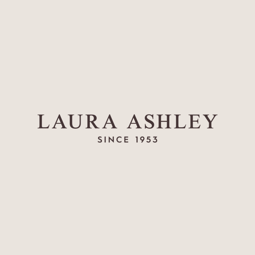 Laura Ashley Since 1953 logo in beige
