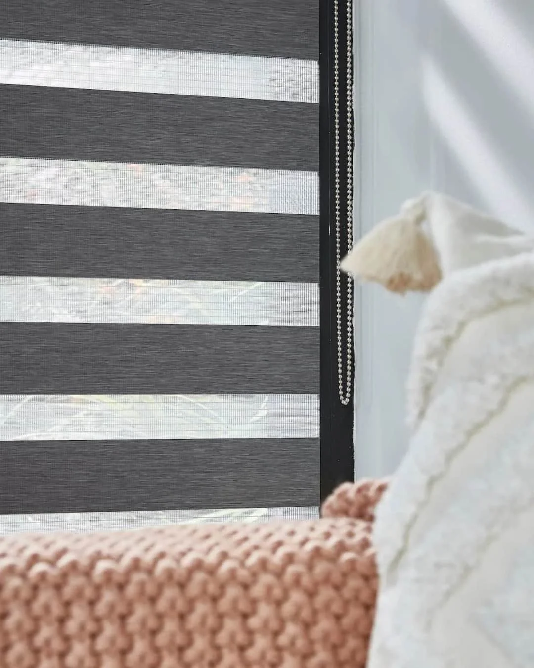 PT day and night Soho Shadow blinds in open position Aconite Interiors