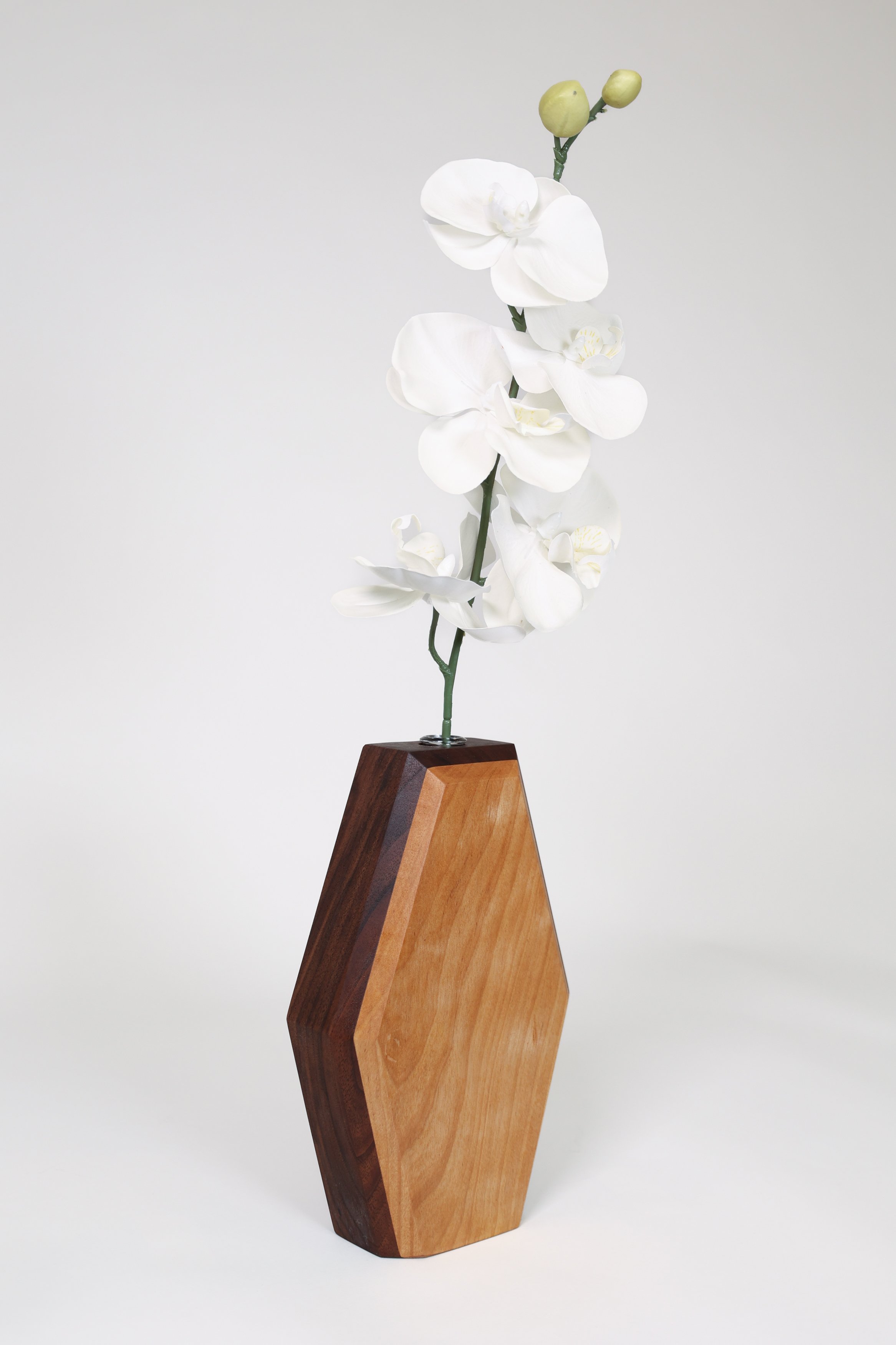Cherry and Walnut Trapezoid Vase