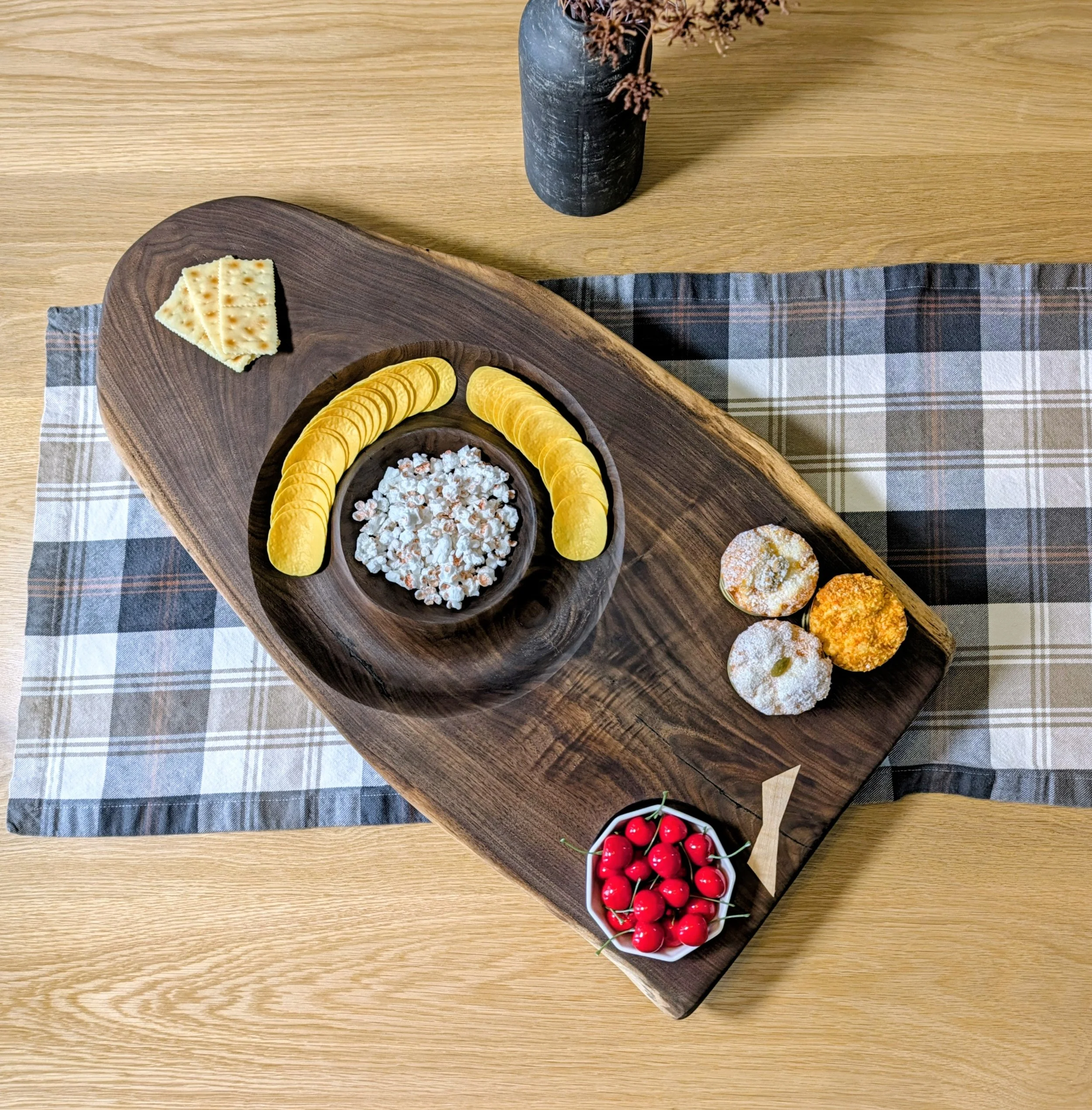 Black Walnut & Maple Live-Edge Charcuterie Board