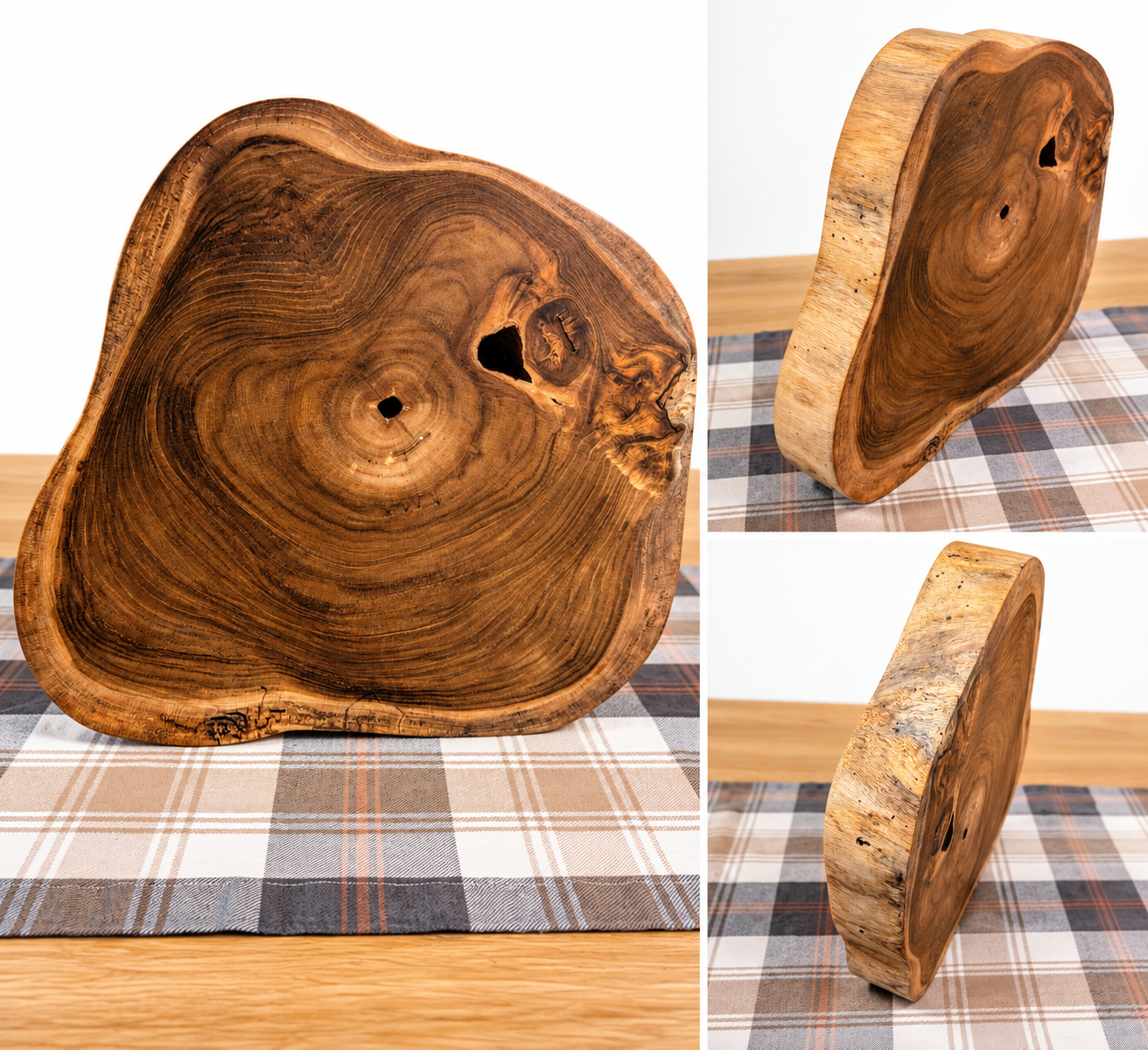 Handcrafted Solid Teak Live-Edge Serving & Display Board