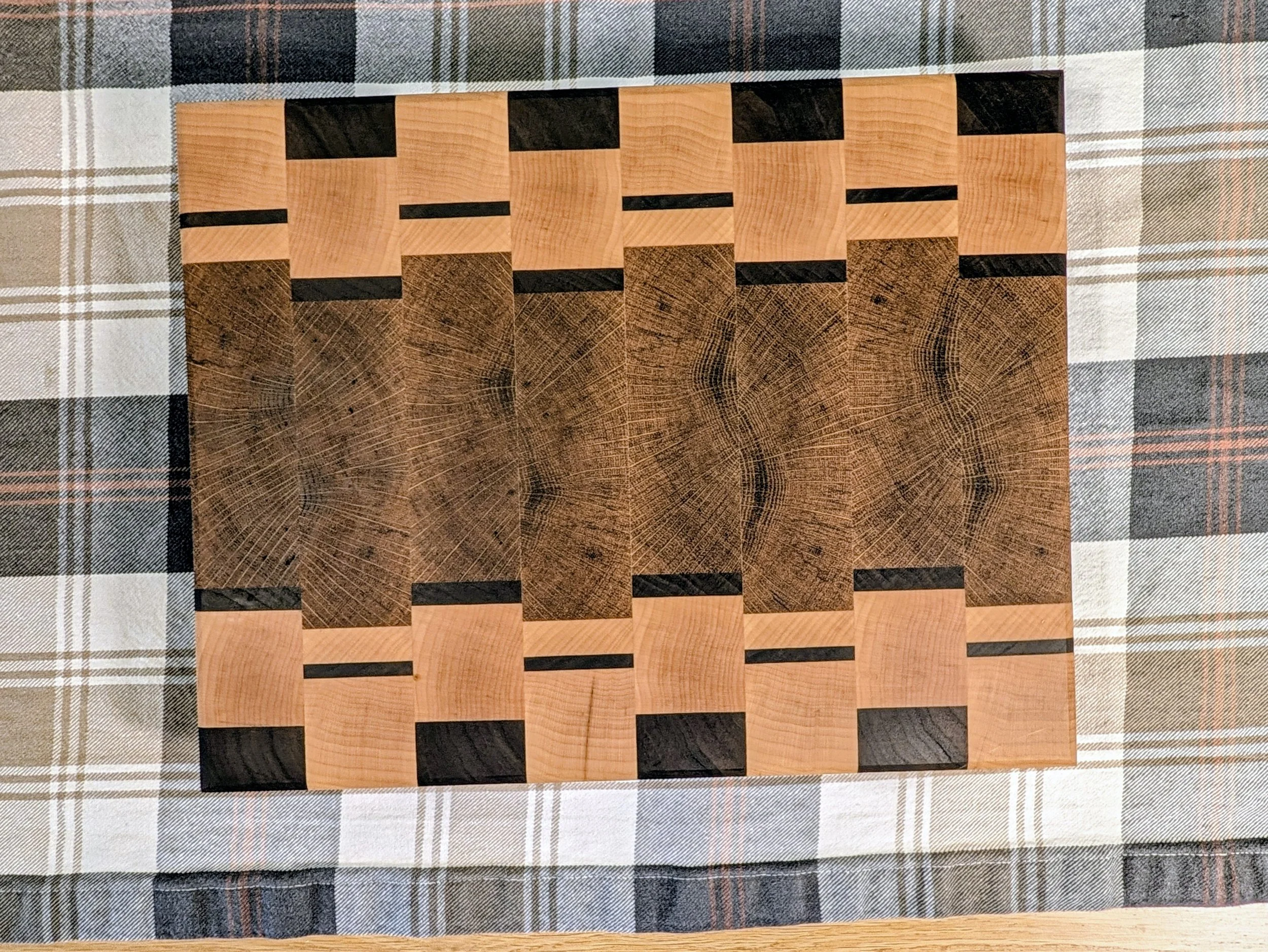 Heirloom End-Grain White Oak, Black Walnut and Maple Wood Cutting Board