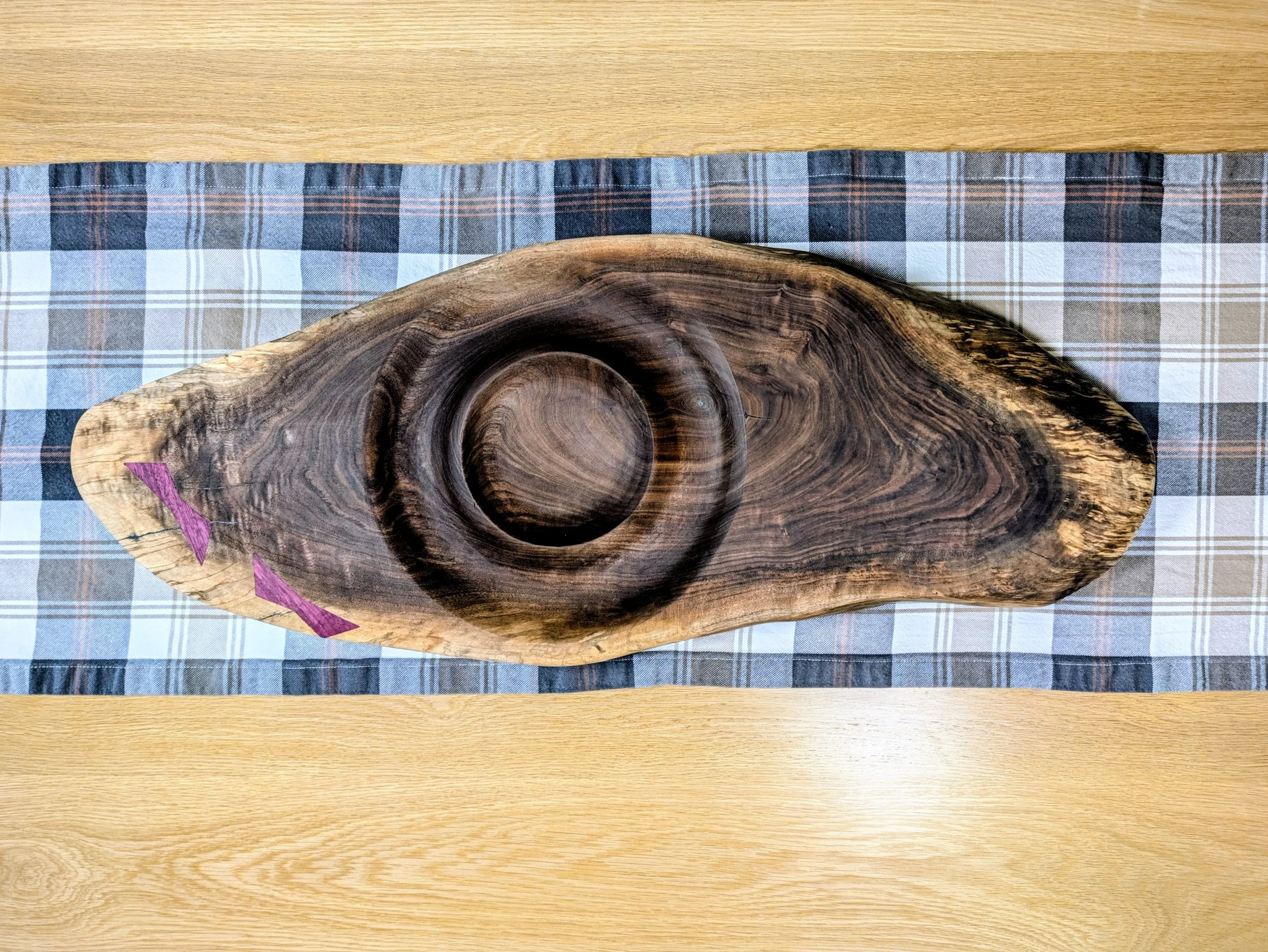 Black Walnut & Purple Heart Live-Edge Serving Board