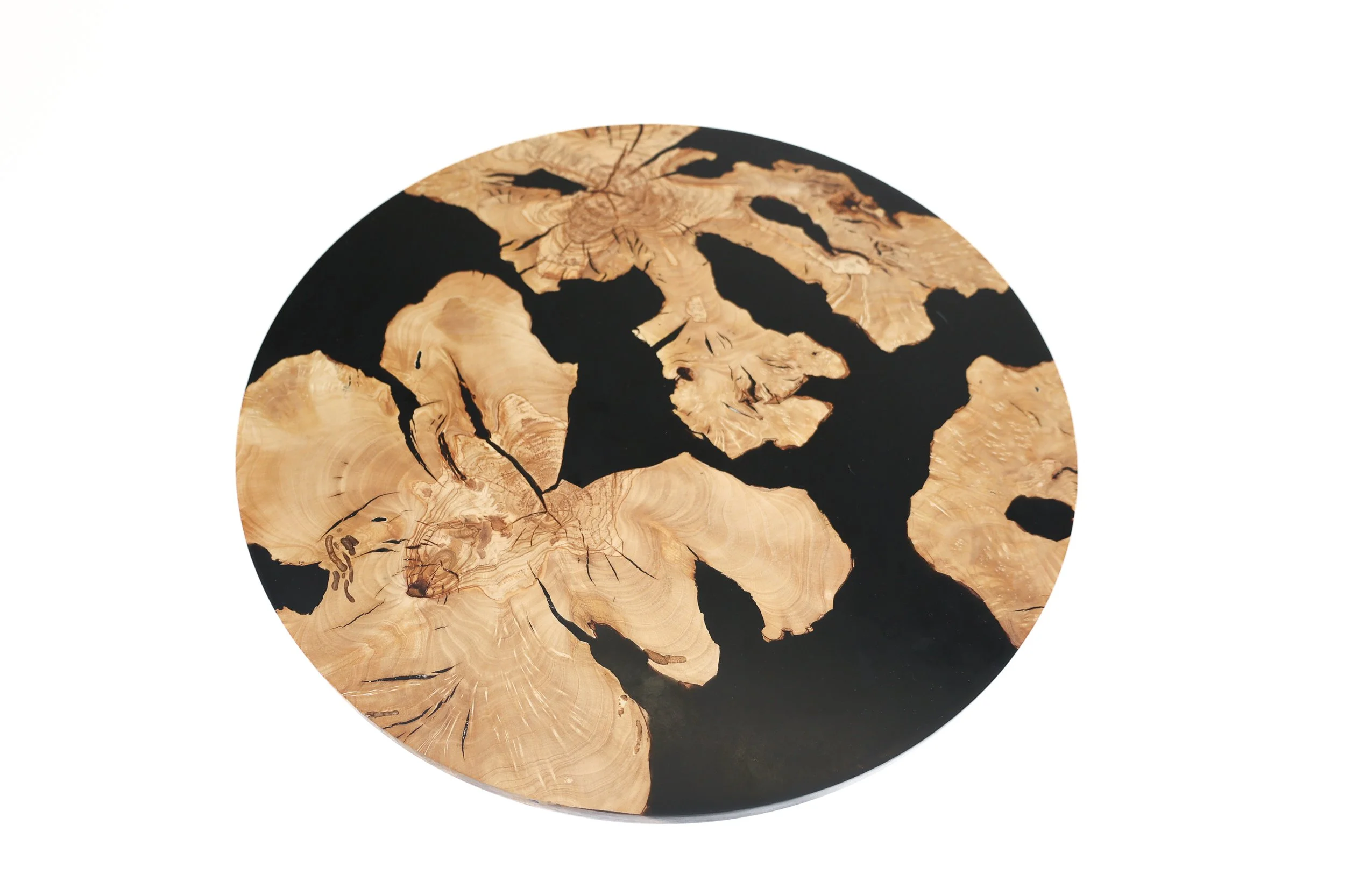 Italian Olive Wood and Black Resin Charcuterie Serving Tray