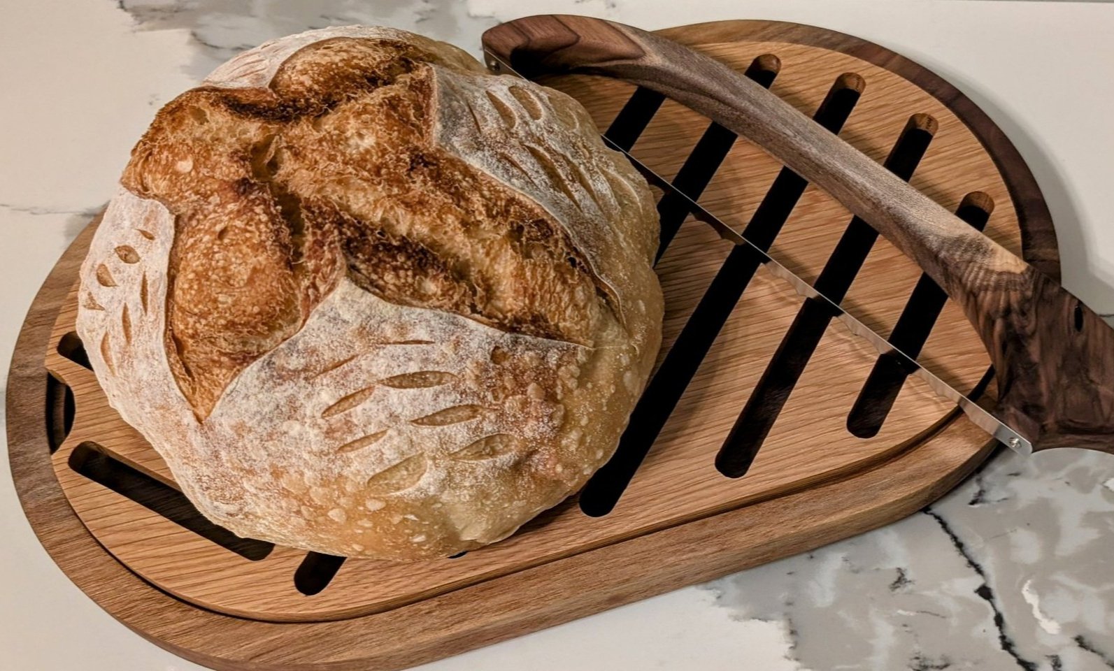 Oval Artisan Breadboard with Crumb Catcher: Customizable — Golden Grain ...