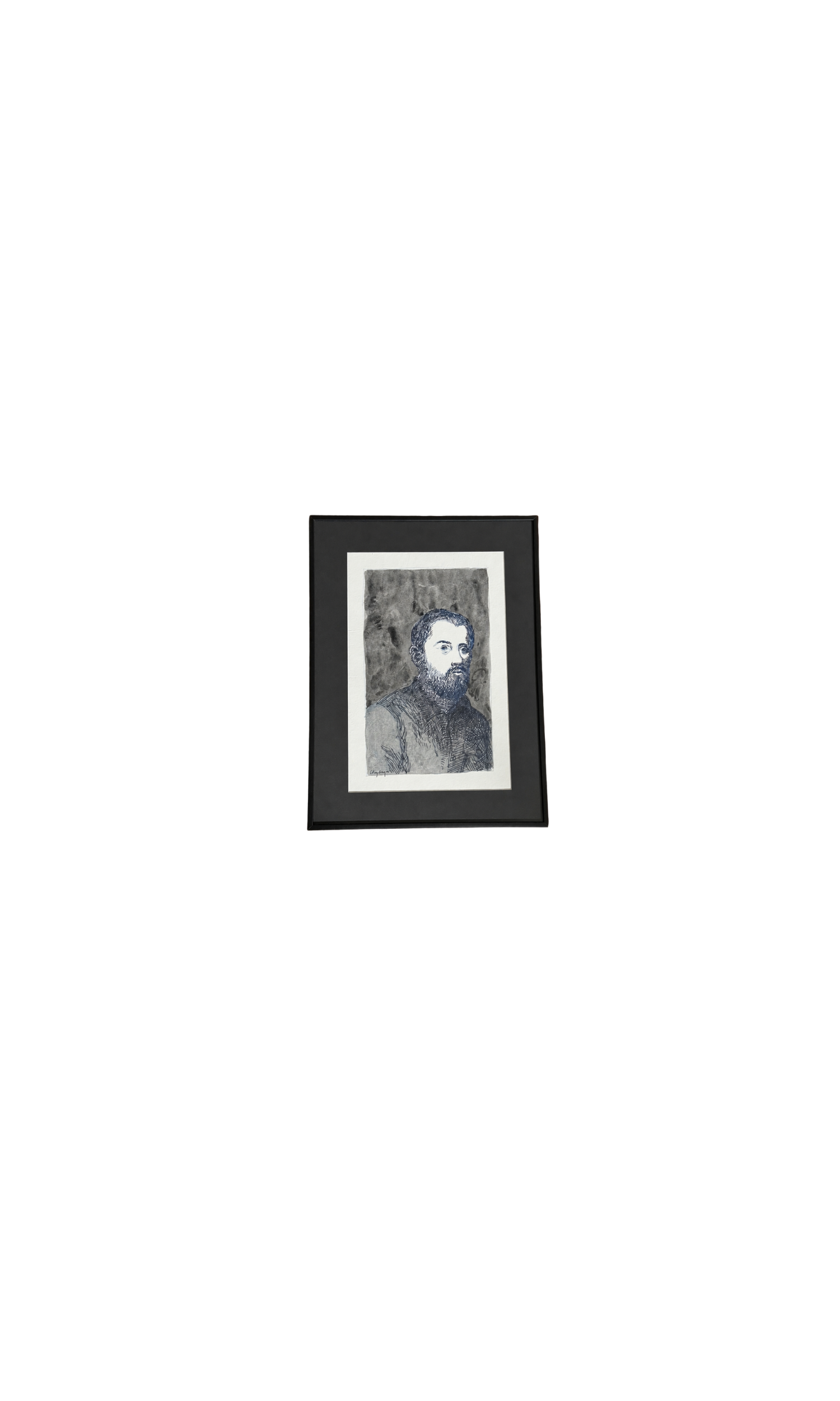 Original Signed Portrait Drawing by Samuel Clayberger
